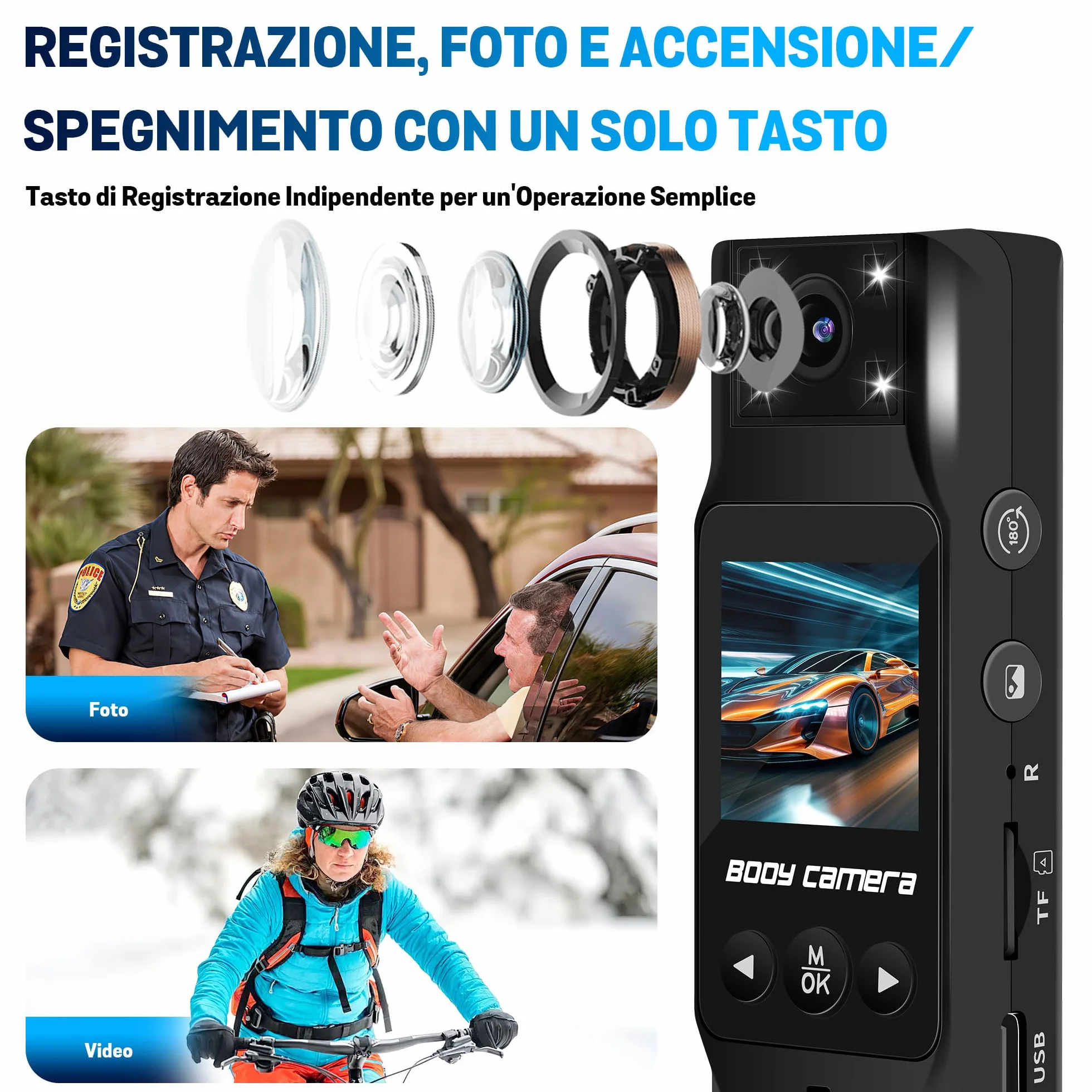 Małe kamery ciała WiFi,4K Mini Bodycam Kamera Ciała Rejestrator Wideo do Jazdy Na Rowerze,Ukryta Kamera Szpiegowska,Działa bez Internetu,Kamera Nadzoru z Nagrywaniem Wideo i Audio