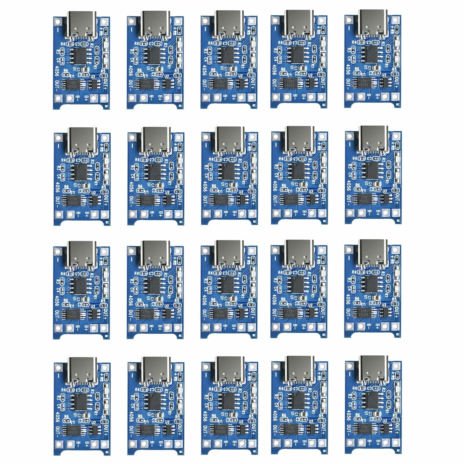 Aideepen TC4056 USB-C 5V 1A litowa ładowarka moduł z podwójną ochroną 20 sztuk