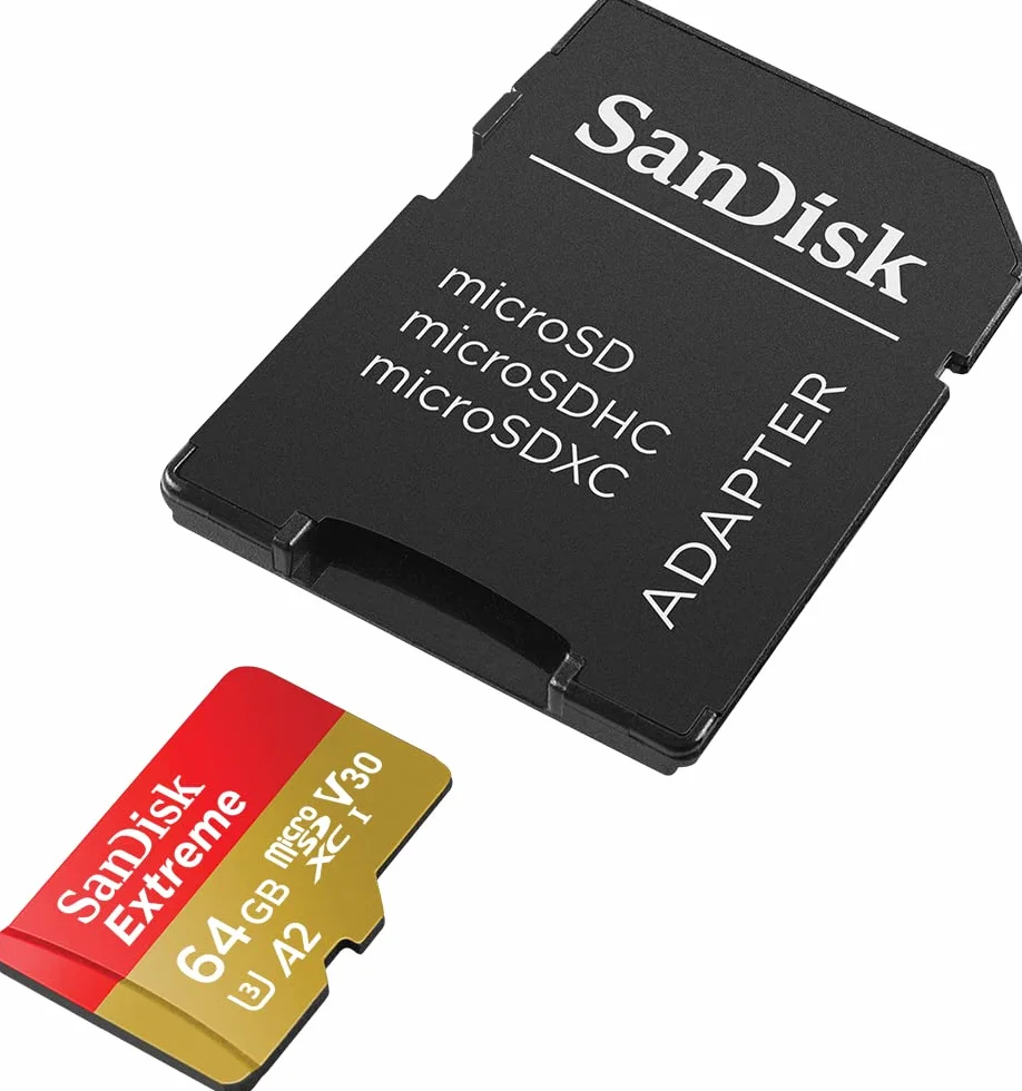 SanDisk Extreme microSDXC UHS-I karty pamięci 64 GB dla kamer akcji i dronów+adapter + RescuePRO Deluxe (do 170 MB/s, A2, Klasa 10, U3, V30)