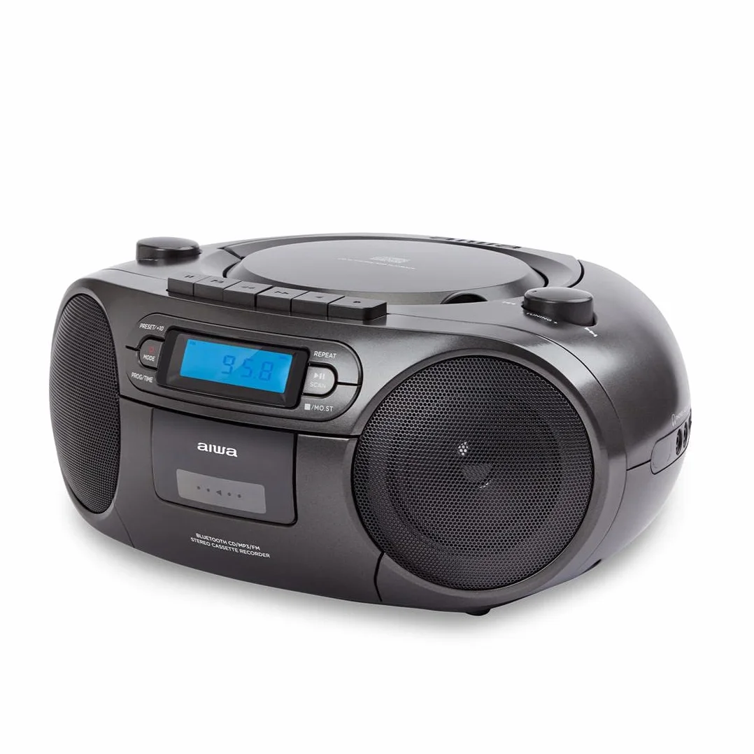 AIWA BBTC-550BK Boombox Radioodtwarzacz Kasetowy CD USB Bluetooth