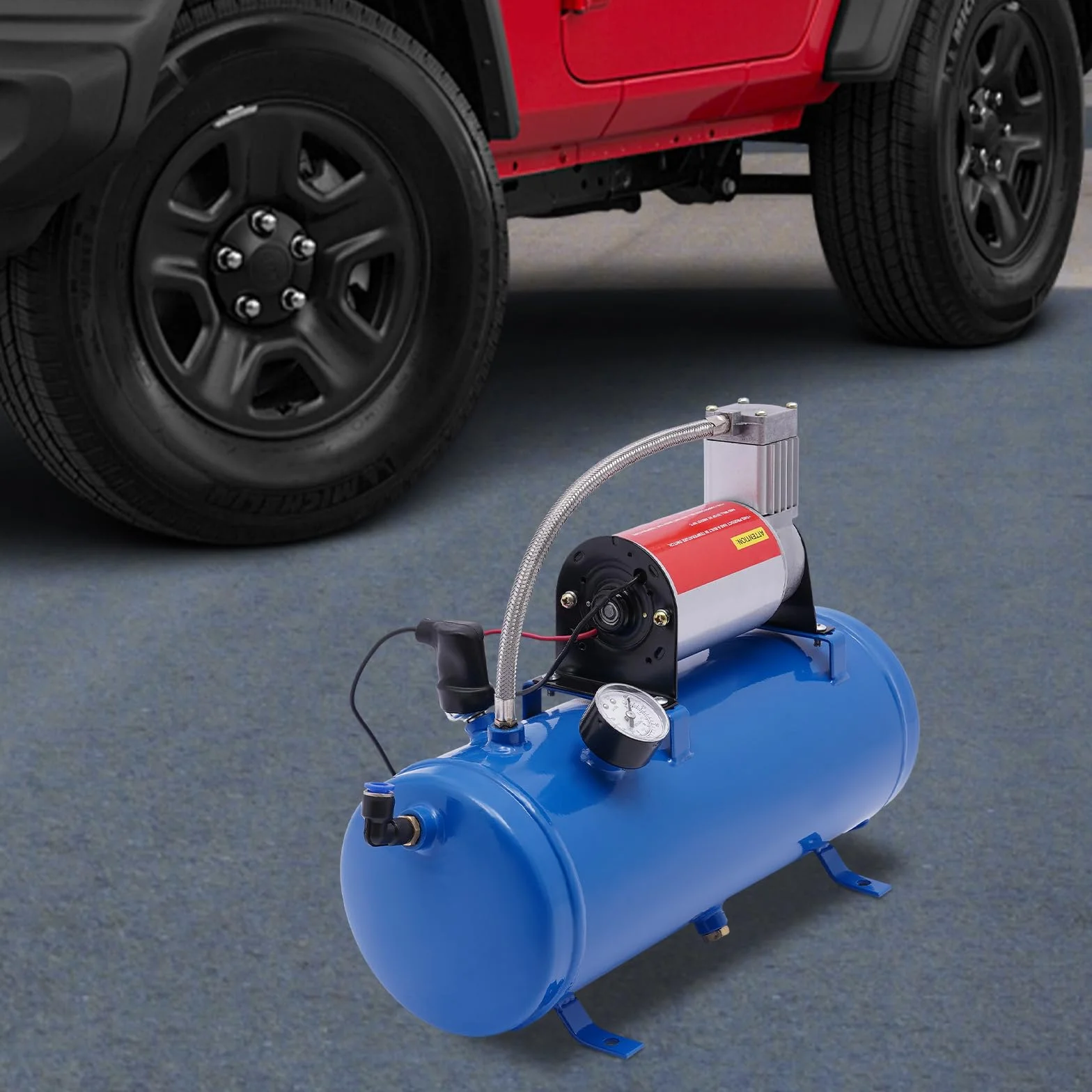 Sprężarka powietrza, DSYOGX 150 Psi kompresor mały, DC 12 V, 23 A, sprężarka wysokociśnieniowa z wężem 3,8 m, do opon samochodowych, motoryzacyjnych, rowerów, piłek, 38 x 14 x 30 cm