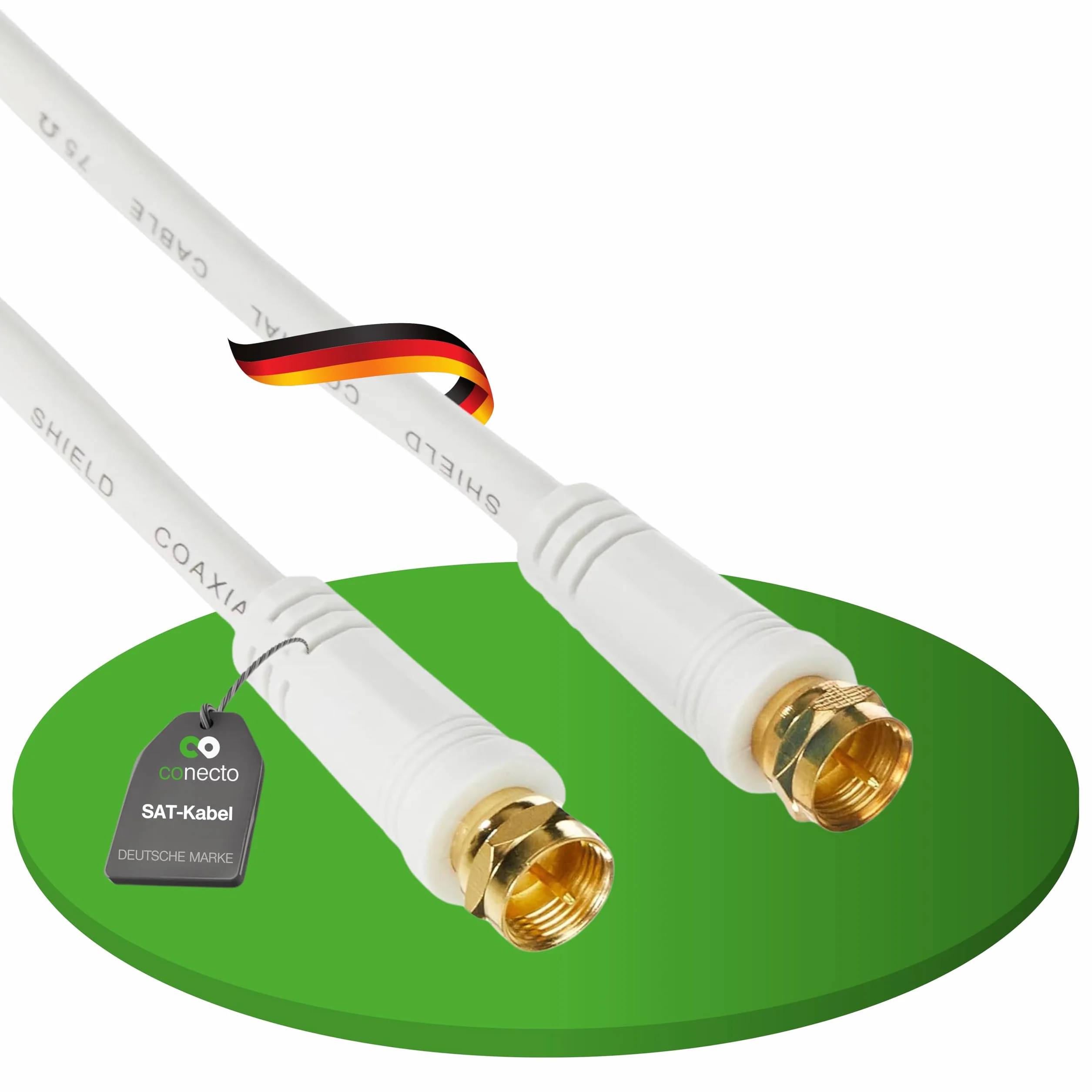 Conecto Kabel antenowy SAT koncentryczny biały 1,00 m