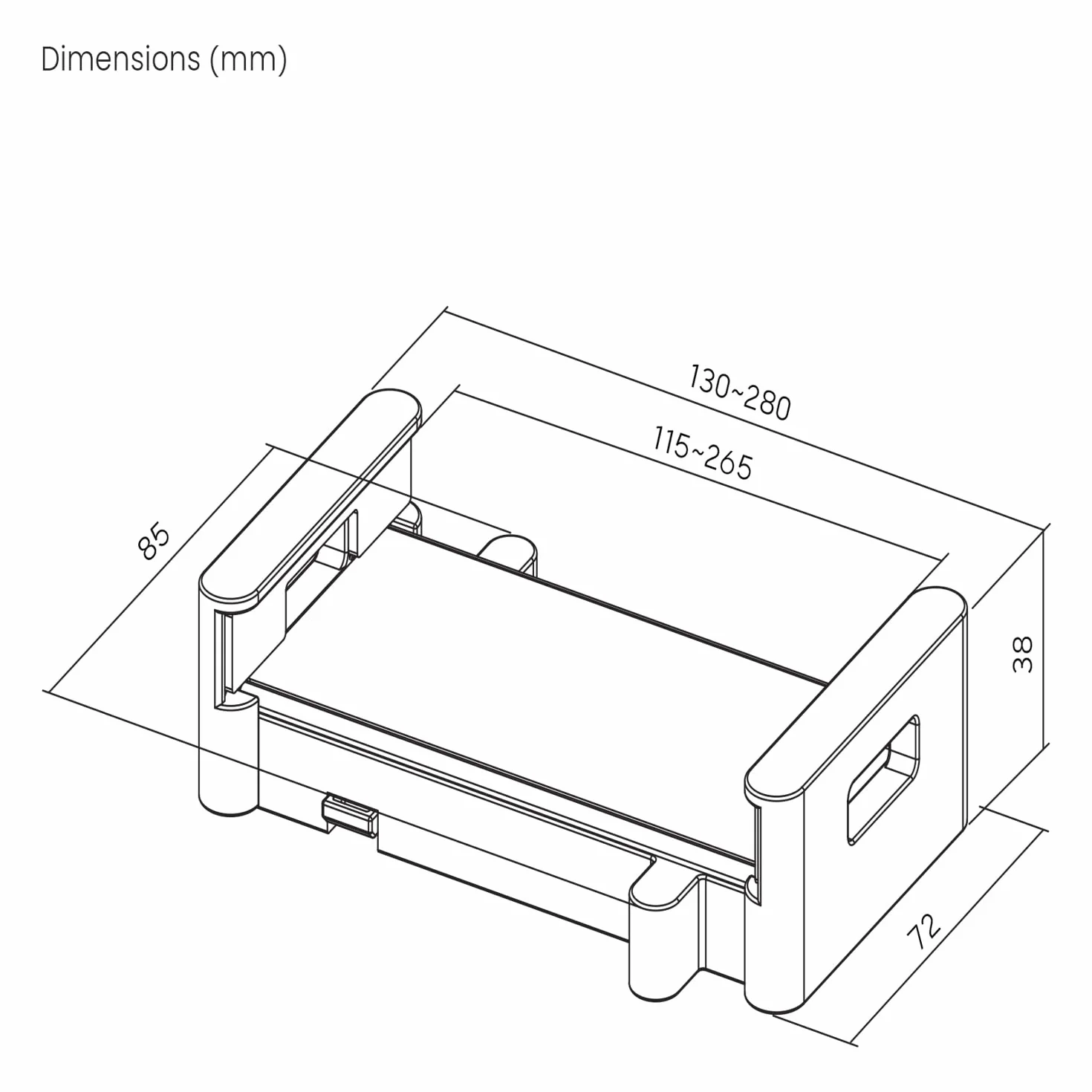Maclean MC-991 Uniwersalny uchwyt na tablet Uchwyt na tablet z mocowaniem VESA Mocowanie VESA Kompatybilny z tabletami o przekątnej 4,7–15 cali Regulowana szerokość: 115–265 mm