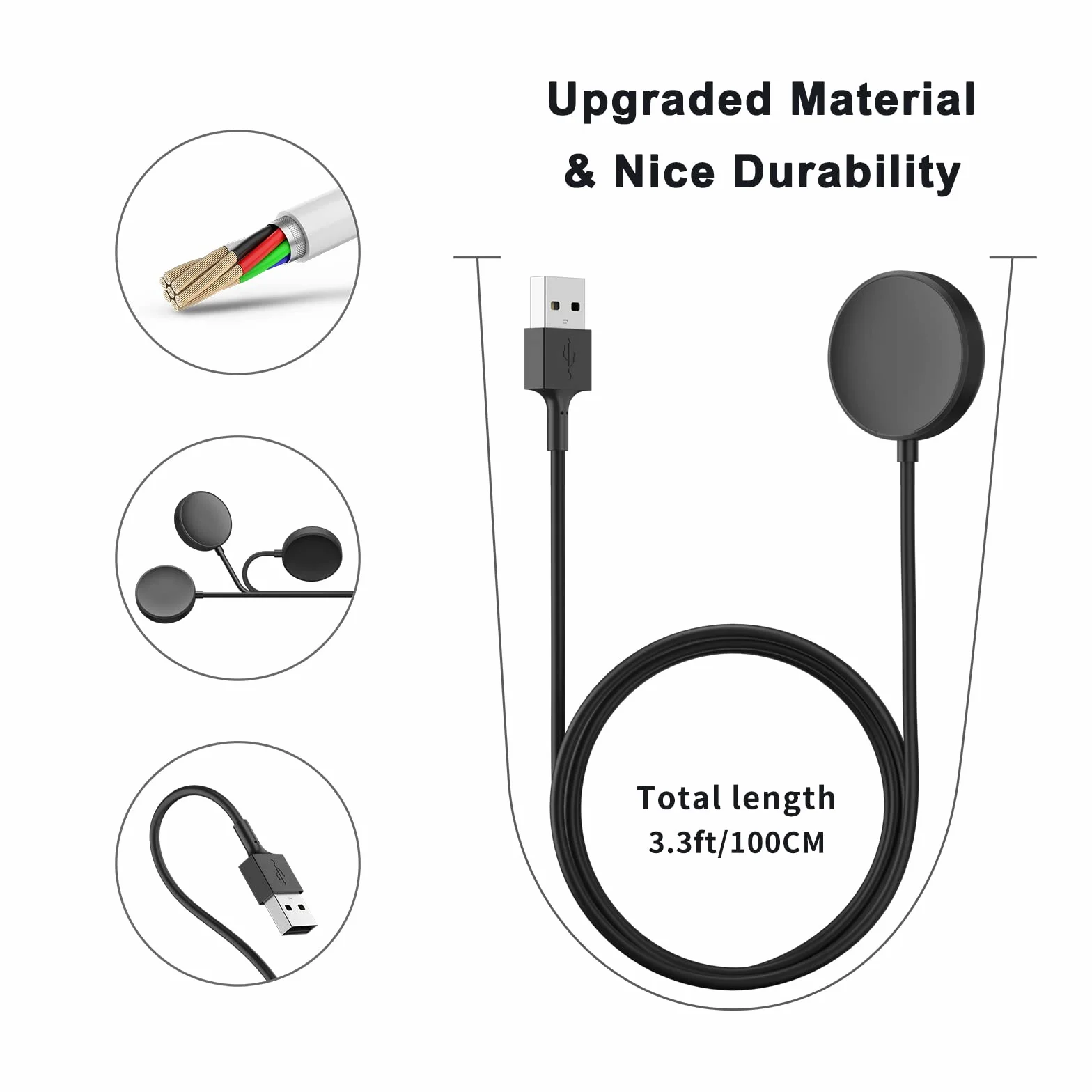 Ładowarka USB do Samsung Galaxy Watch 7, 6, 5, 4, 3, Ultra/SE (50 cm)