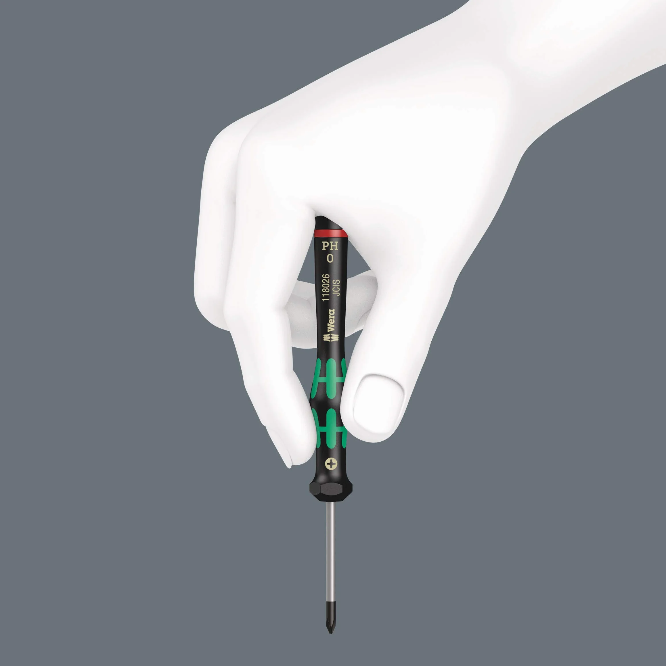 Wera 2050 Kraftform śrubokręt krzyżakowy, PH 0 x 40 mm, 05118026001, czarno-zielony