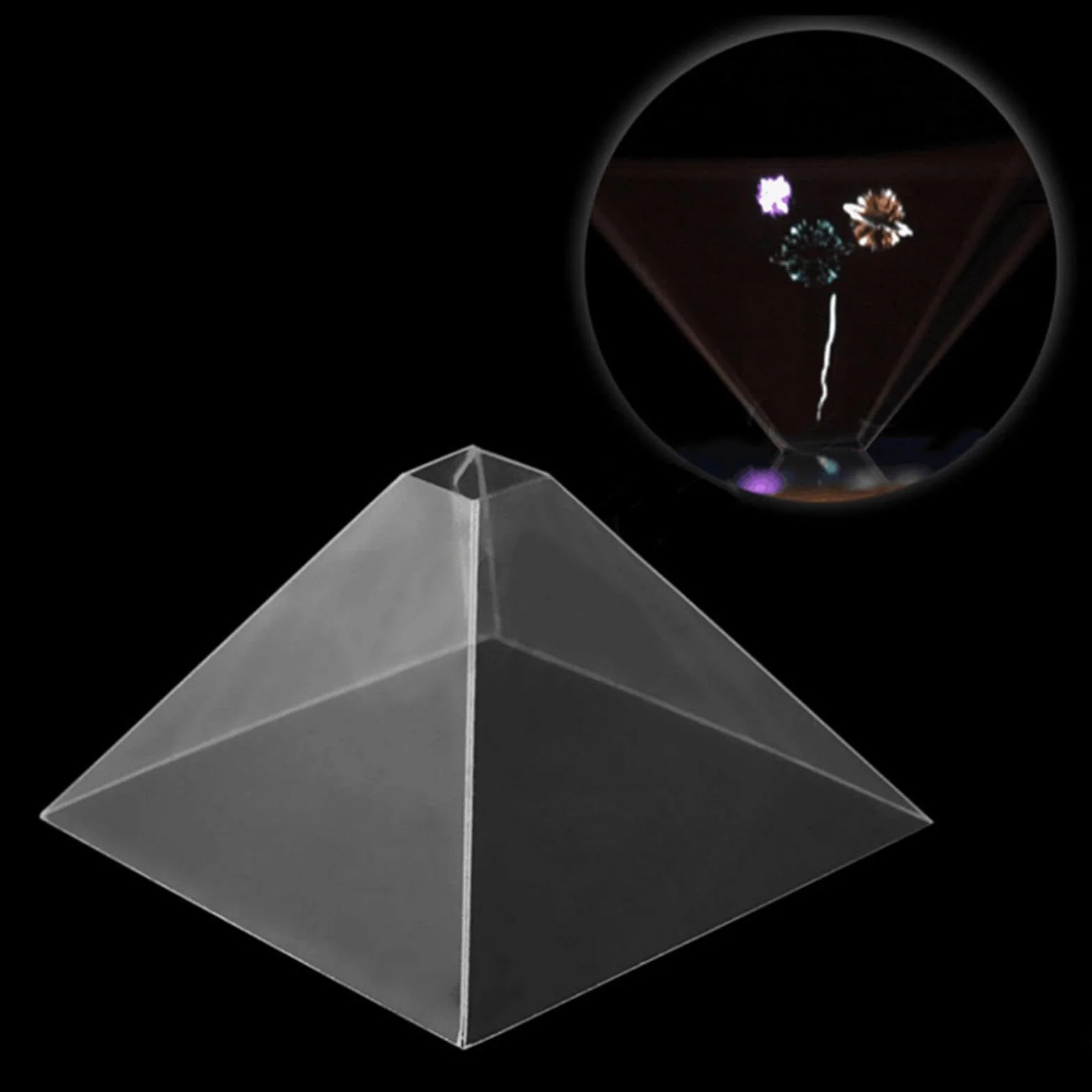 Hologram projektor piramida wyświetlacz 7 x 7 x 4 cm