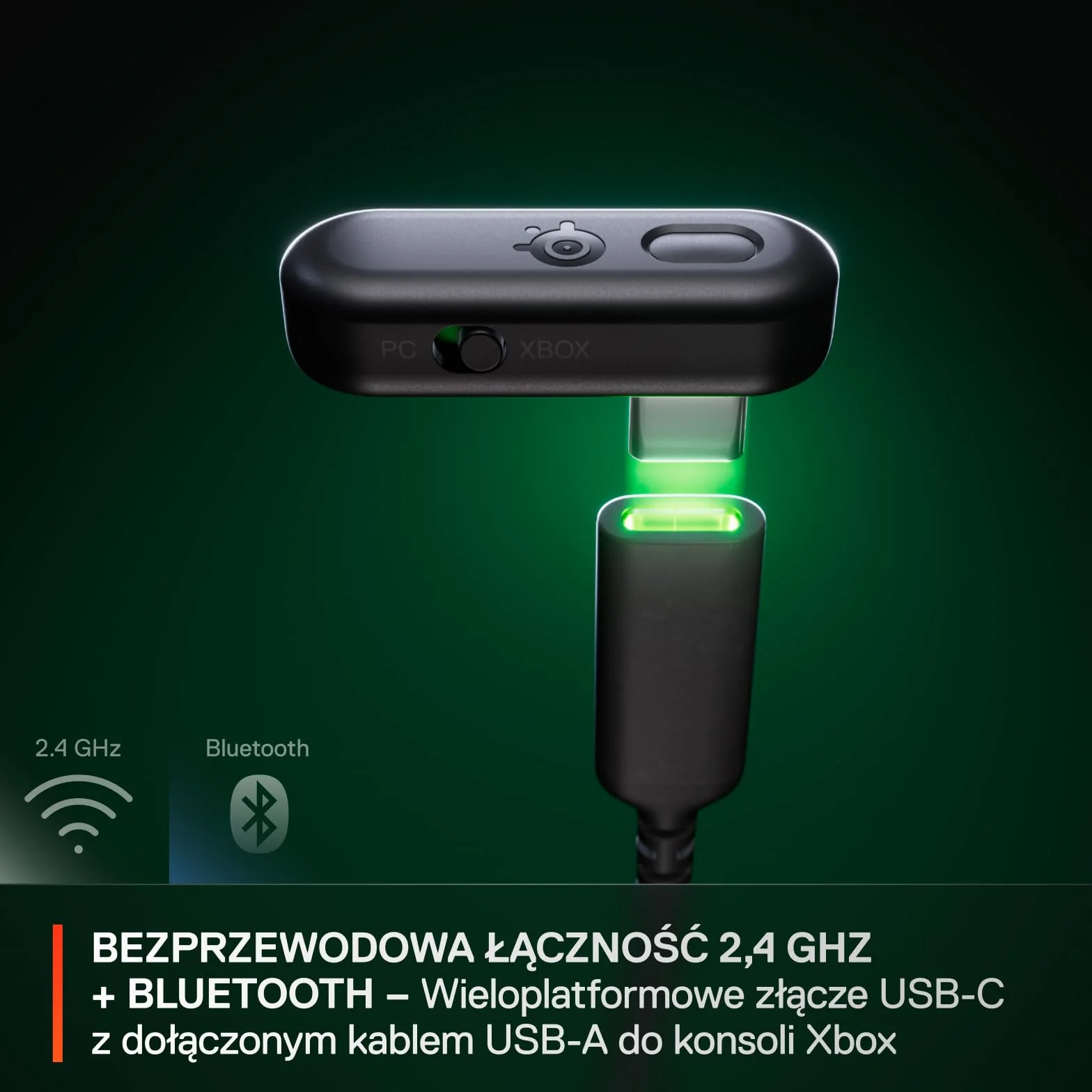 SteelSeries Arctis GameBuds Xbox Bezprzewodowe Słuchawki Douszne do Gier, 2,4 GHz + BT 5.3, ANC, Bateria 40 Godz., Ładowanie Bezprzewodowe, PS5, PC, Switch, Smartphone