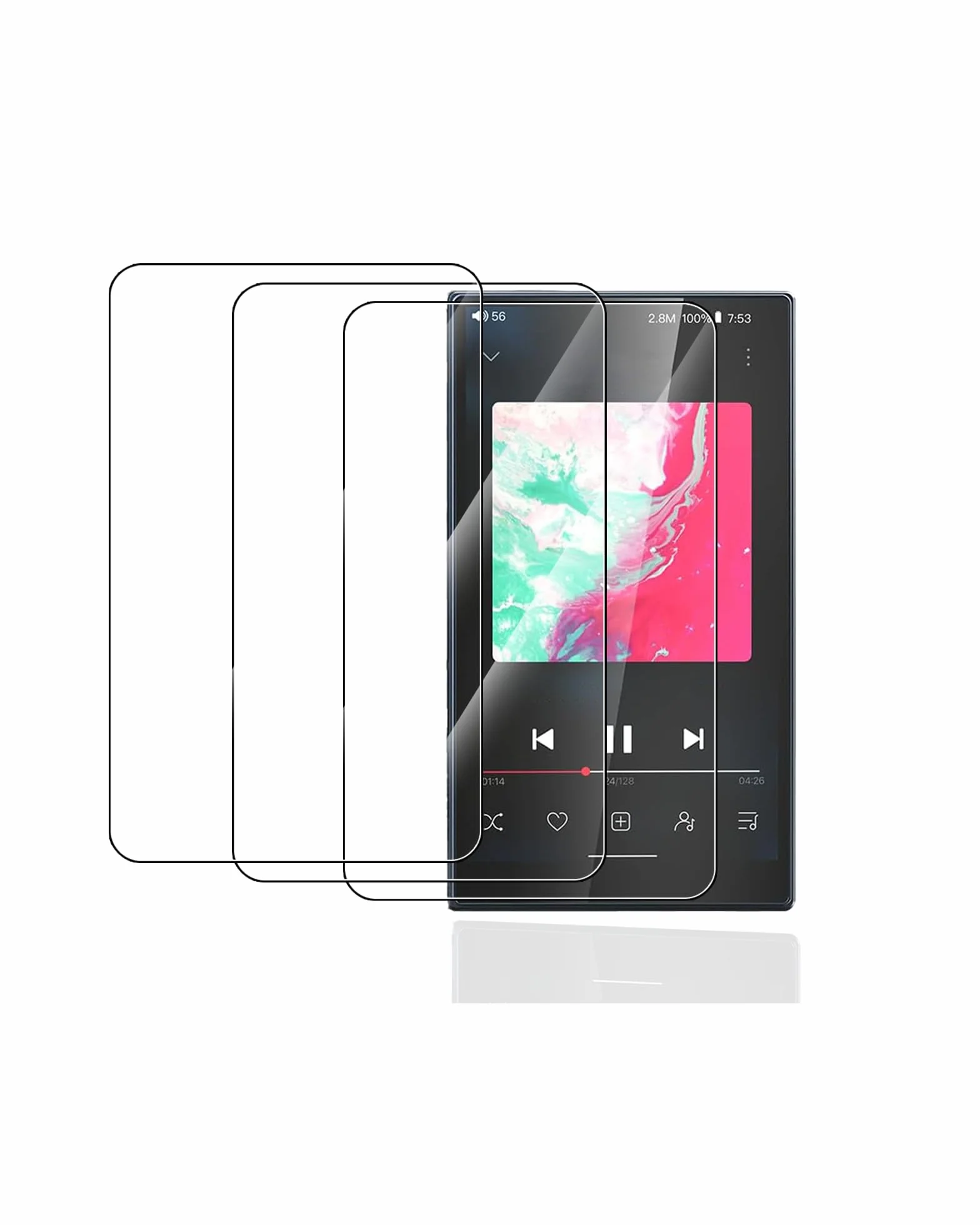Folia ochronna na wyświetlacz do FiiO M21 Digital Audio Player, toergy odporna na zużycie i wysoka rozdzielczość, odporna na zarysowania, odciski palców, przezroczysta, 3 sztuki