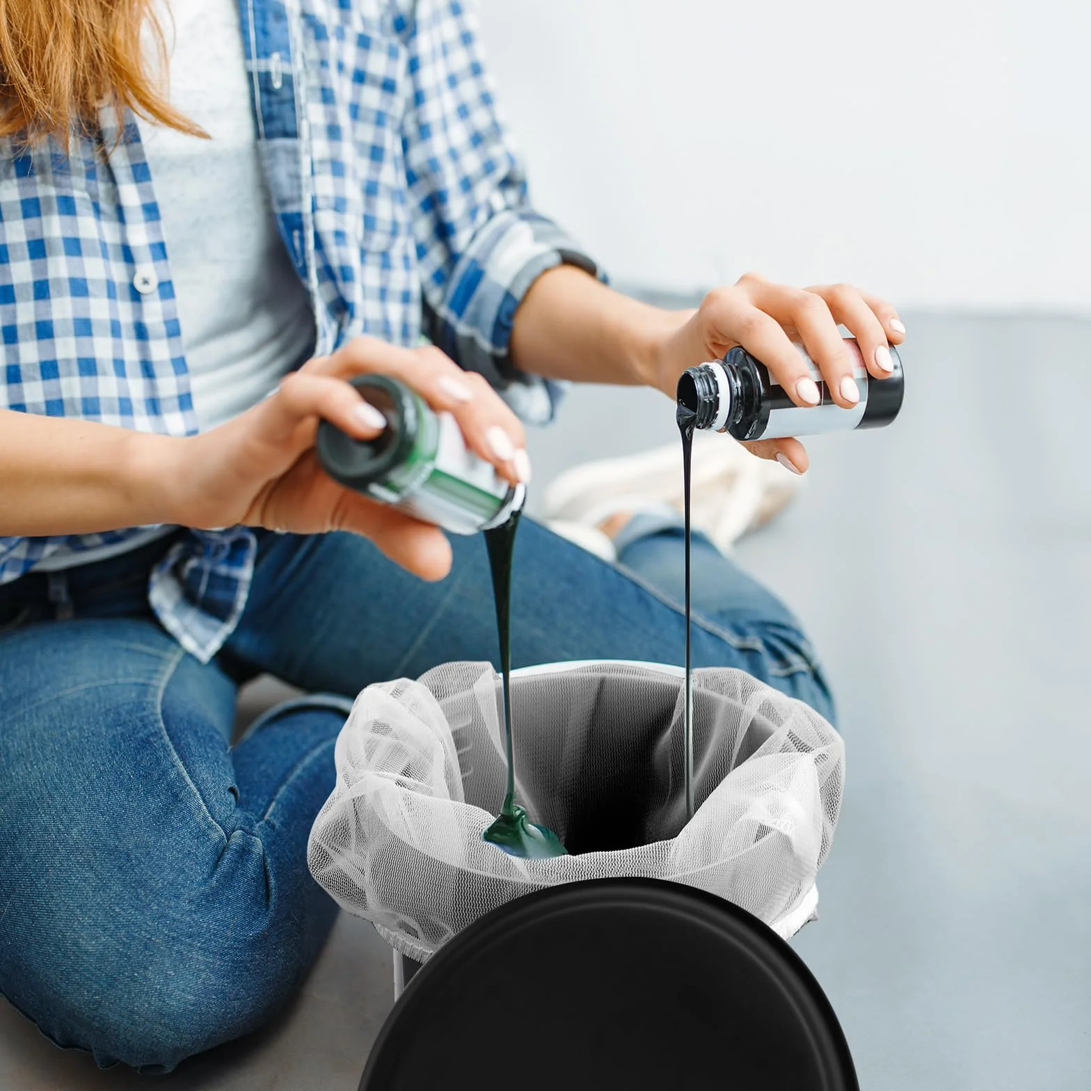 6szt Worków Filtracyjnych do Farb 2 Galony, Biale Sitko Wiaderkowe z Plastikowa Szpachelka Elastyczne Sitko do Farb z Górnym Otworem do Malowania Ogrodu