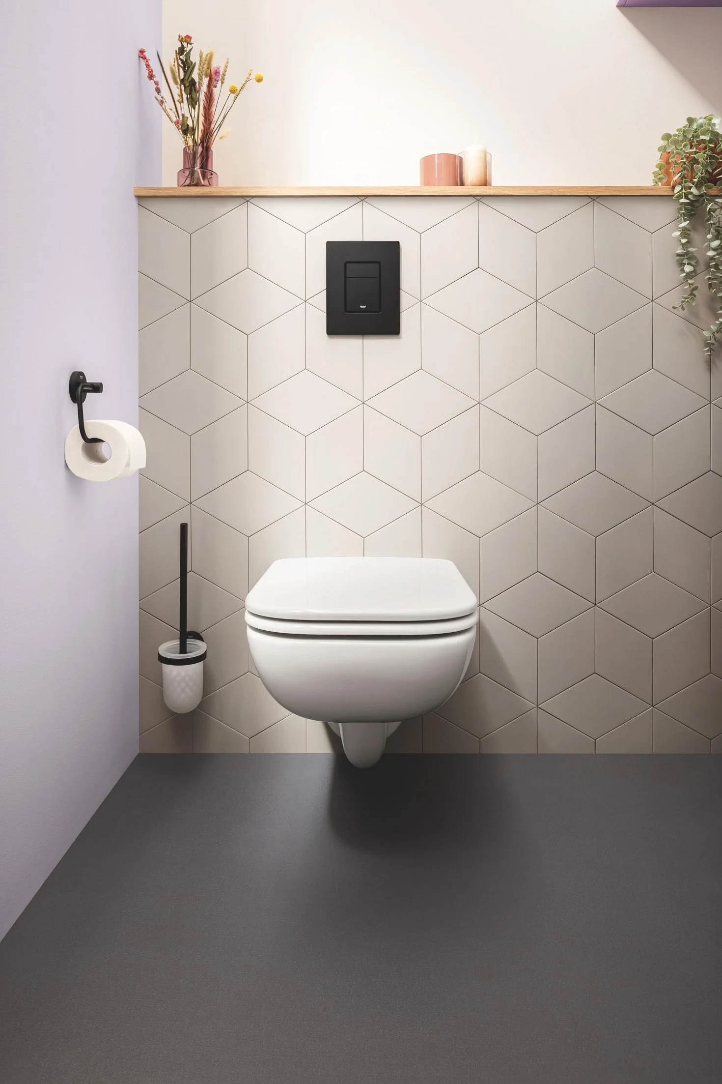 GROHE, Syfon 1 1/4", syfon (zestaw odpływowy do umywalki i umywalki, zestaw odpływowy z mosiądzu, zakręcana nasadka do czyszczenia), czarny, 295032430