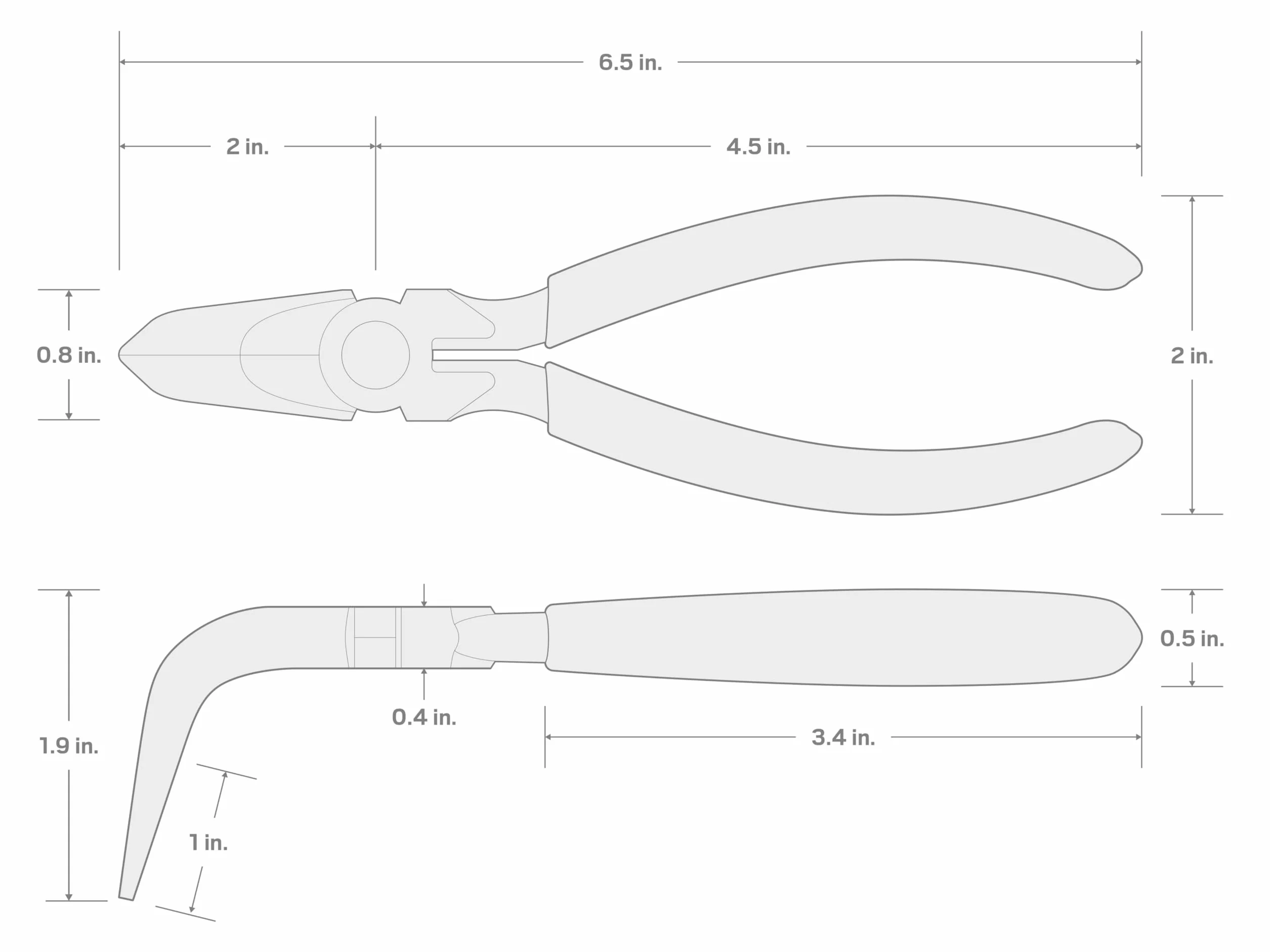 TEKTON 15 cm wygięte długie szczypce do nosa 70 stopni | PGF10406