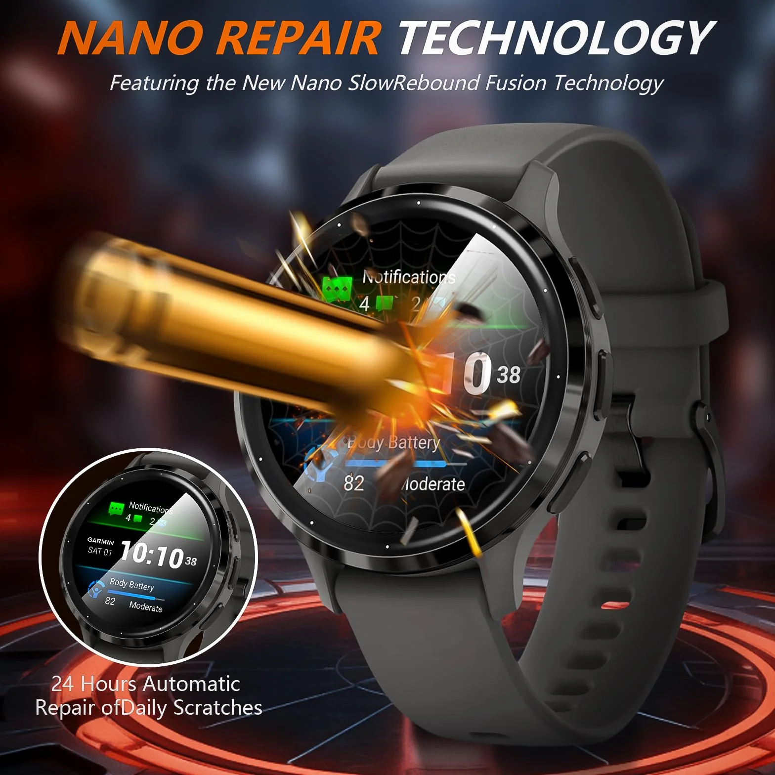 Diruite 3 Sztuki Ochraniacz Ekranu do Garmin Venu 3S 41mm PMMA HD Folia Ochronna Screen Protection Smartwatch