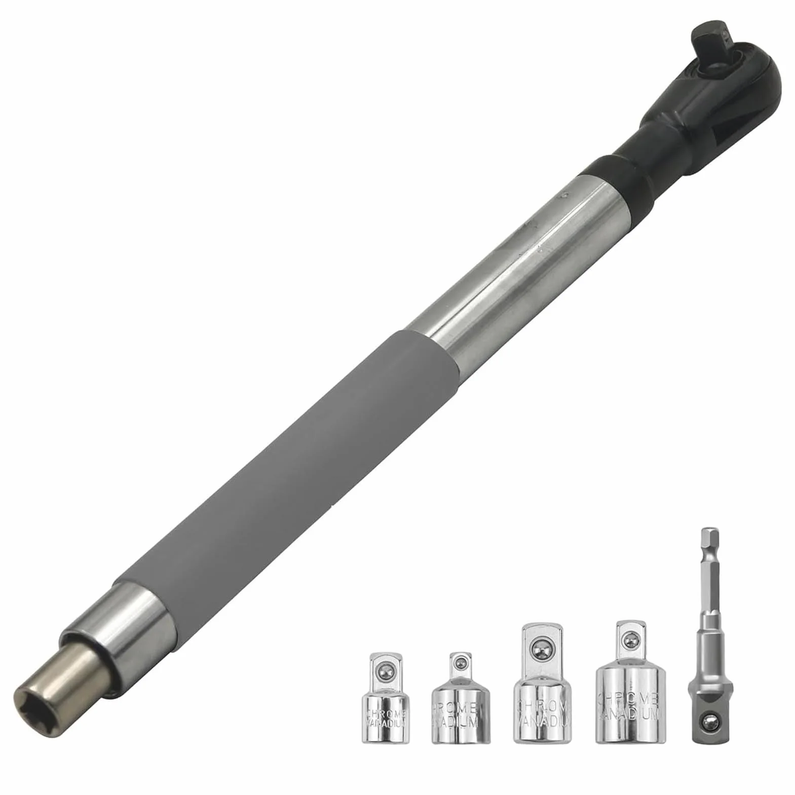 Wpływ na Klucze Przedłużenia Przesunięcia, Elektryczny Klucze Zapadkowe, Przedłużacz Klucza z 4 Adapterami Gniazda i Adapterem Wiertarki Elektrycznej 1/2 ", Zestawienie Gniazda dla Ciasnych
