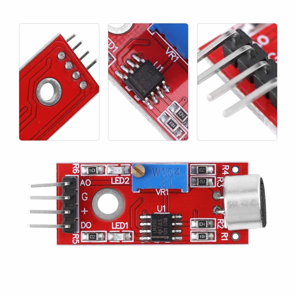 Moduł mikrofonu Akozon, moduł wzmacniacza audio o wysokiej czułości wyjście DC niski poziom szumów 20dB 3.3 V / 5 V czujnik dźwięku głosu dla