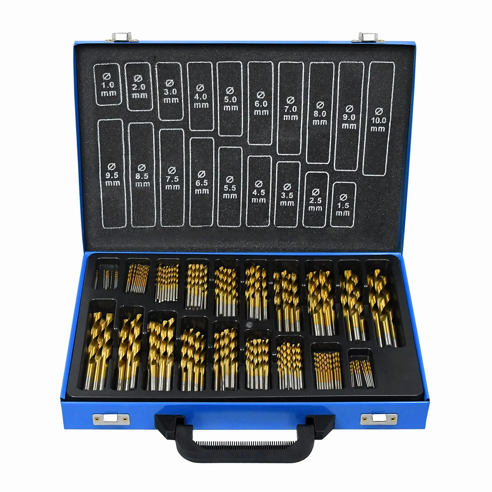Aufun Zestaw wierteł do metalu 170 sztuk wiertło kręte wiertło do drewna zestaw wierteł HSS 1-10 mm DIN 338 kąt wierzchołkowy 135 ° HSS-G kobalt do wszystkich standardowych wierteł