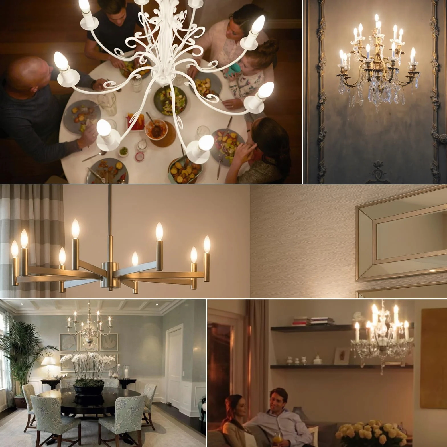 Lumiled żarówka LED E14 B35 10W, zastępuje żarówkę 75W, 230V, 1100lm, 3000K ciepła biel, nie do ściemniania, do żyrandoli i lamp sufitowych – zestaw 6 sztuk