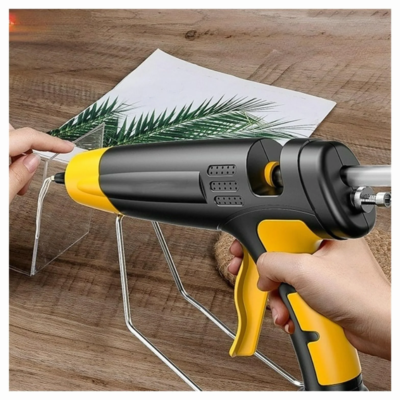 150W Pistolet Do Klejenia Na Gorąco Regulowana Temperatura 11 Mm Kleje Na Gorąco W Sztyfcie Gospodarstwa Domowego Narzędzia Do Rękodzieła DIY Szybkie Nagrzewanie(150W-Digital-Yellow)