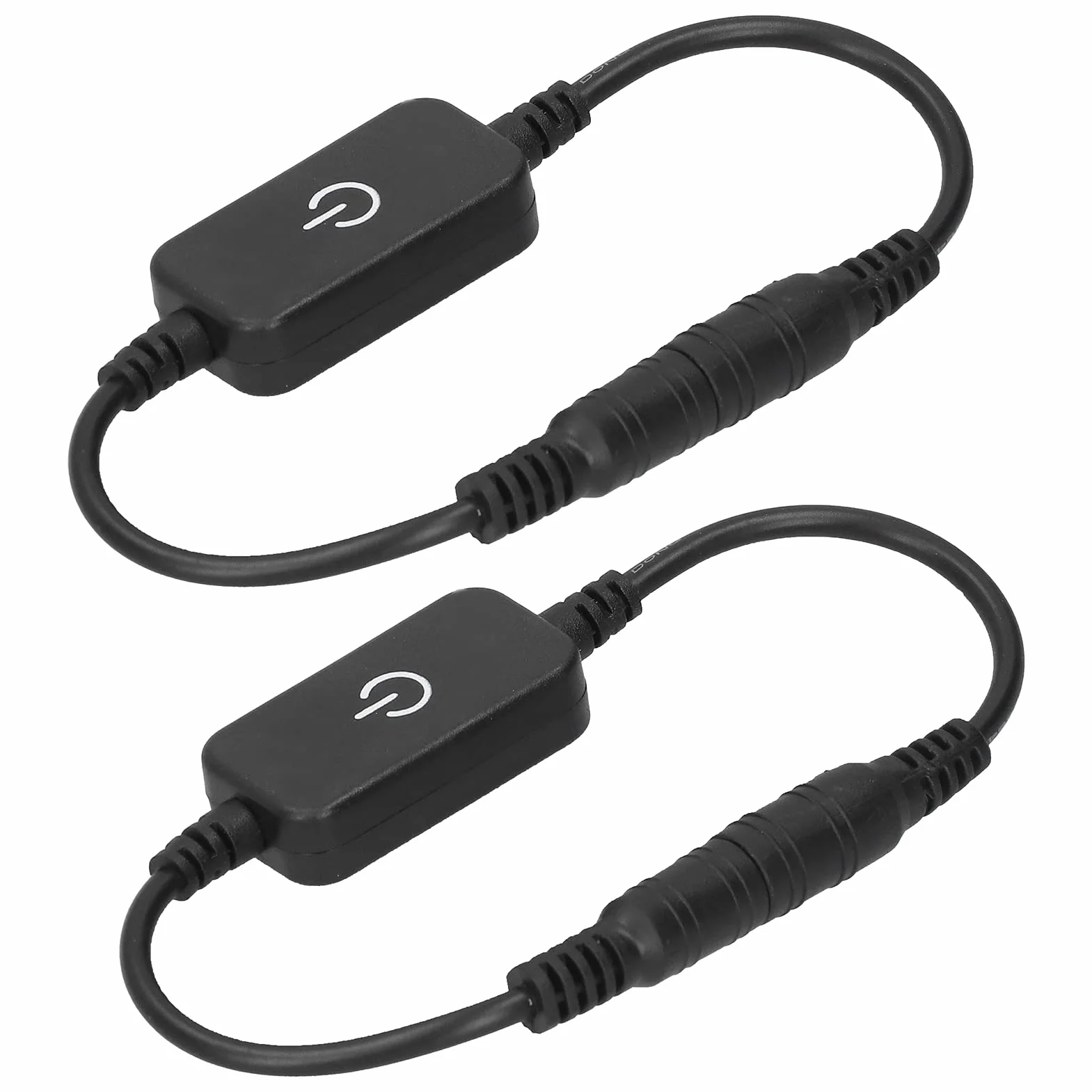 Ejoyous Dotykowy ściemniacz LED, Dotykowy Włącznik/wyłącznik z wtyczką i Gniazdem 5,5mm, do Jednokolorowych Pasków LED o Napięciu 5V i 24V DC