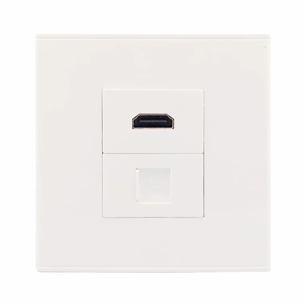 Gniazdo sieciowe CAT6 Gigabit Ethernet RJ45 LAN 86x86 mm czarne