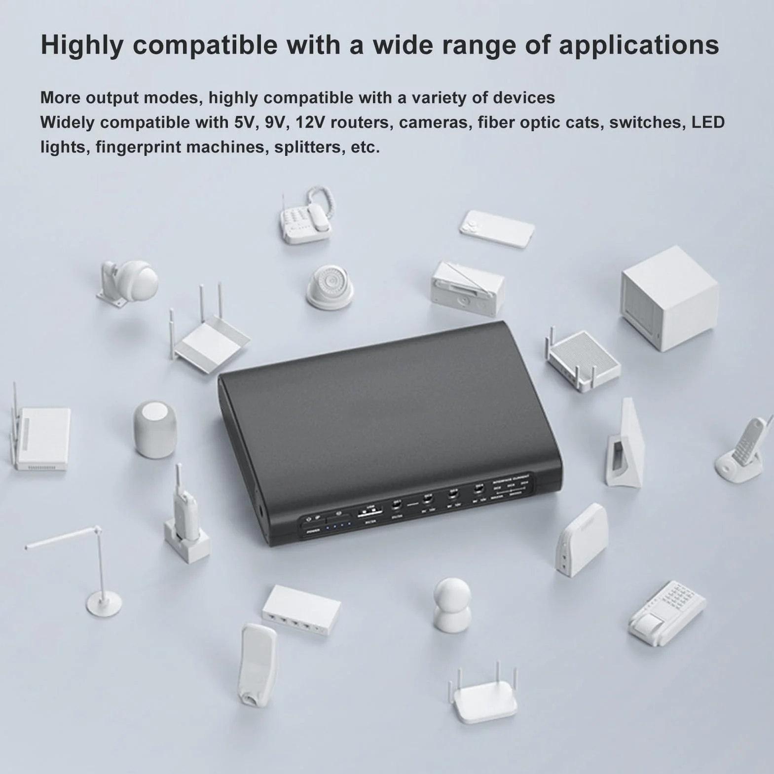 UPS Desktop Battery Backup 20000 mAh 5V 9V 12V Mini Power Stail