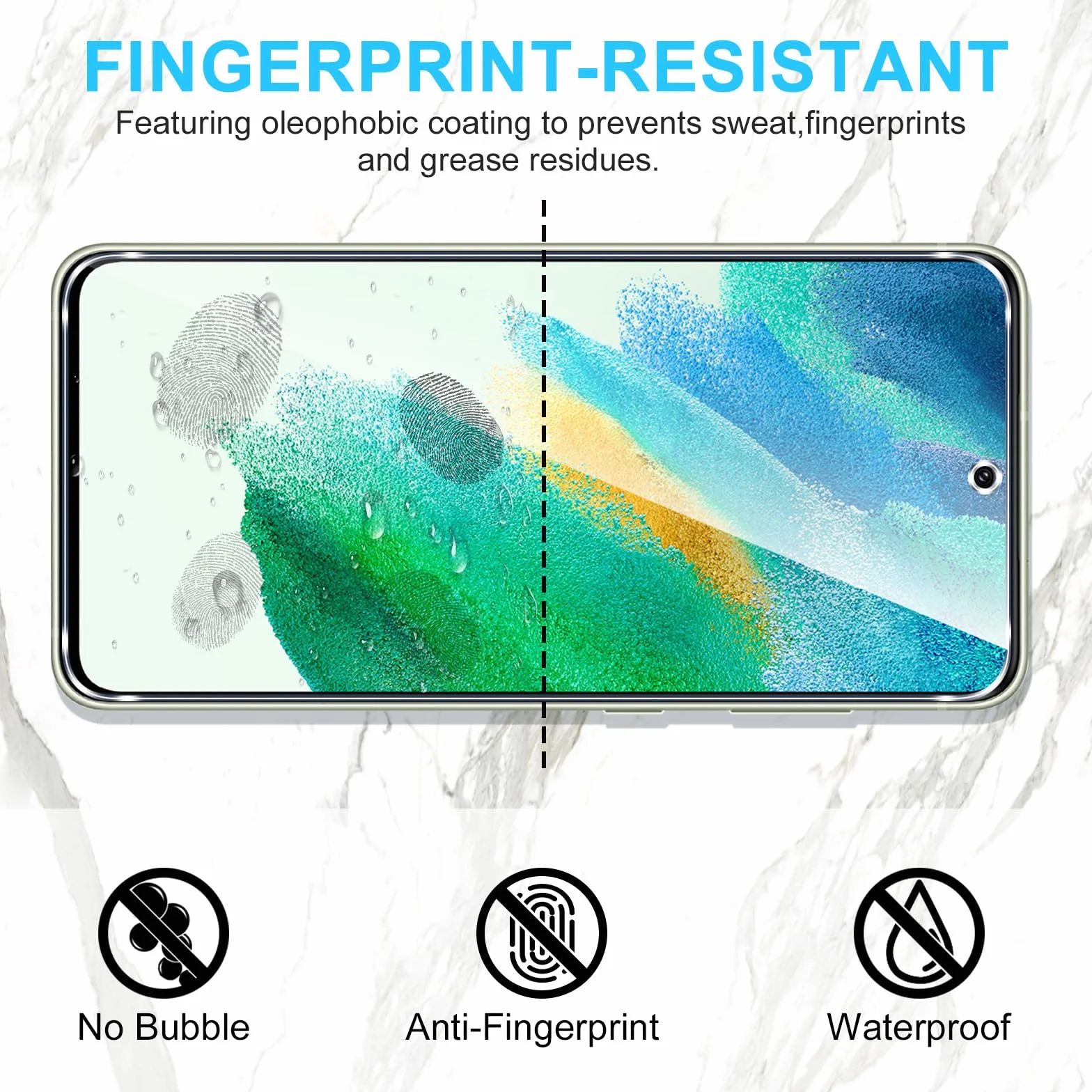 Phoona 2 sztuki folii ochronnej do Samsung Galaxy S21 FE 5G, twardość 9H, folia pancerna, szkło ochronne, HD przezroczysta folia ochronna na wyświetlacz odporna na zarysowania bez pęcherzyków