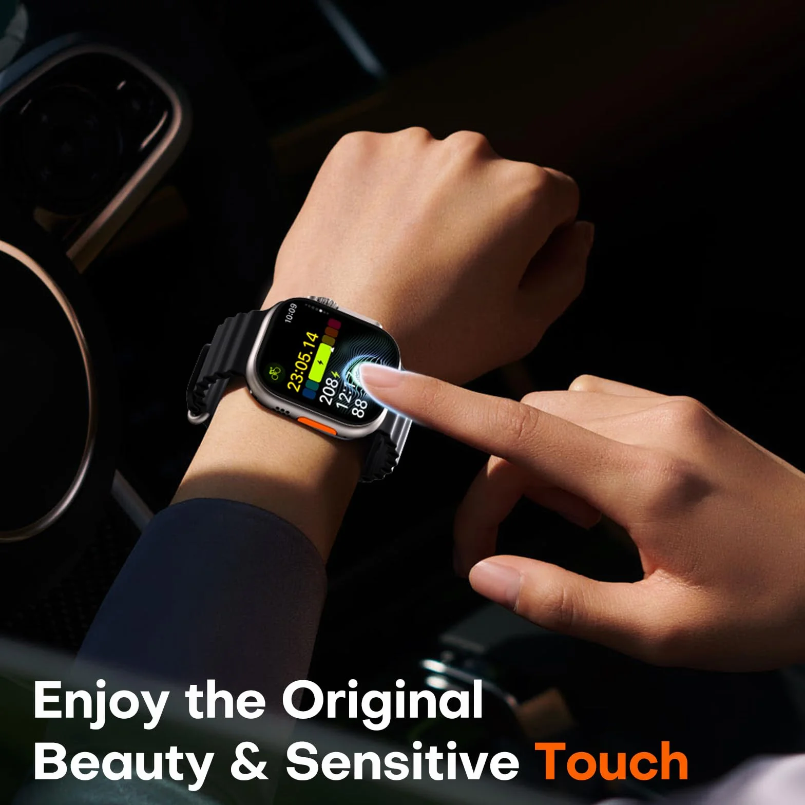 TAURI 2-pak osłon ekranu na Apple Watch Ultra 3/2/1 49mm, [2-krokowa automatyczna instalacja], [Ochrona klasy wojskowej] Ochraniacz ekranu ze szkła hartowanego na iWatch Ultra 49mm