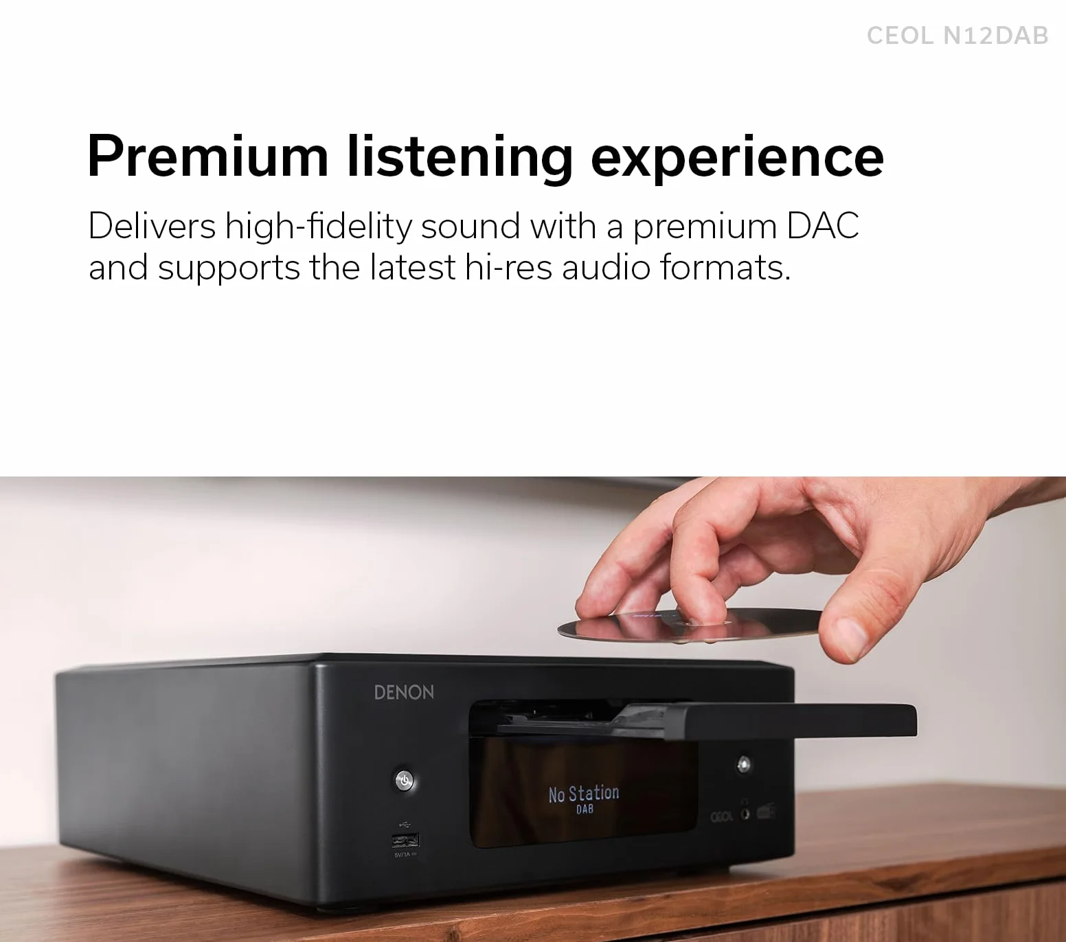 Denon CEOL N12DAB system all-in-one z CD, DAB/FM, HDMI ARC, HEOS® - czarny