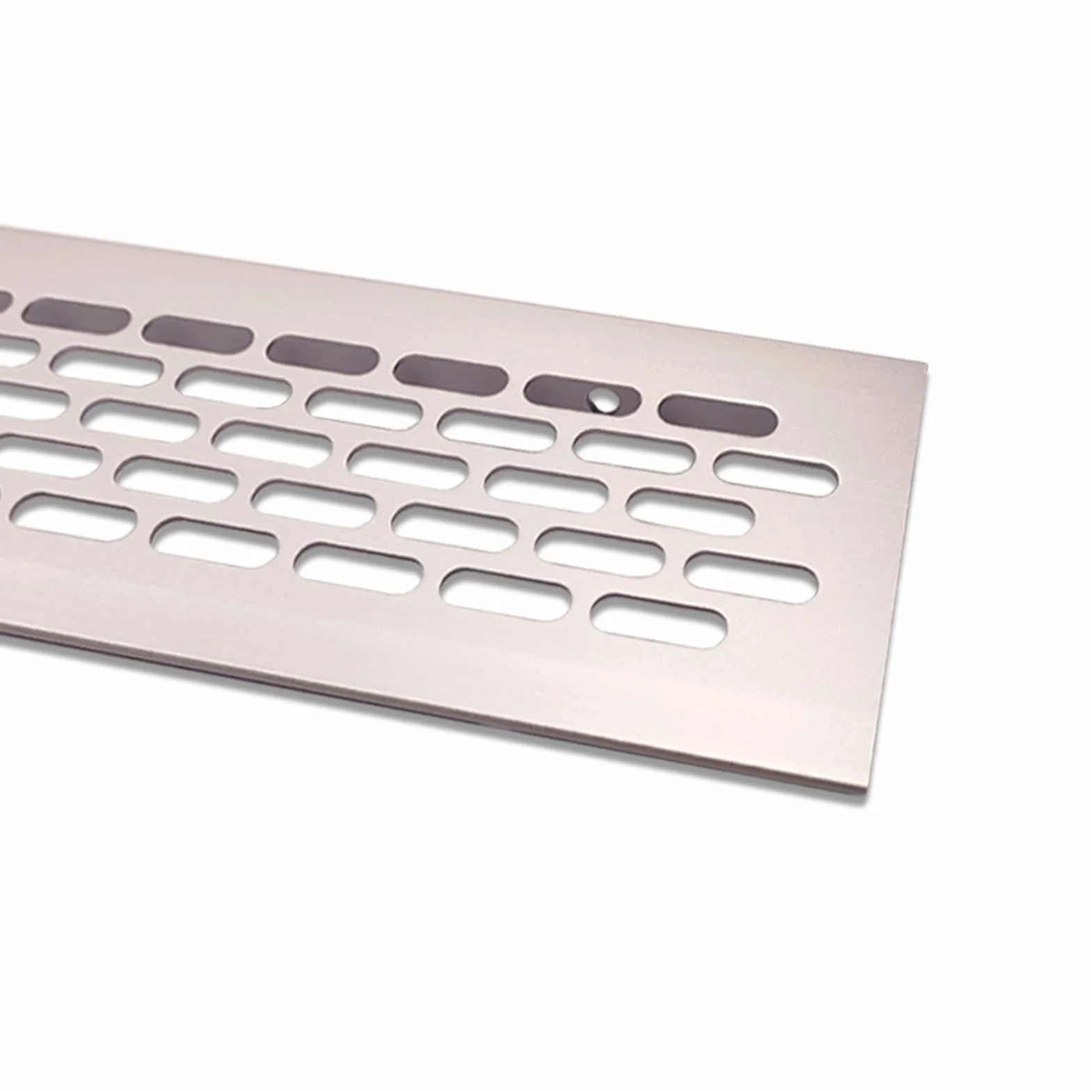 Kratka wentylacyjna aluminiowa | 80 mm x 600 mm | Kolor: stal nierdzewna - szczotkowana | Kratka wentylacyjna Alu | Środnik | Kratka wentylacyjna | Kratka grzejnicza | Kratka wentylacyjna/wentylacja