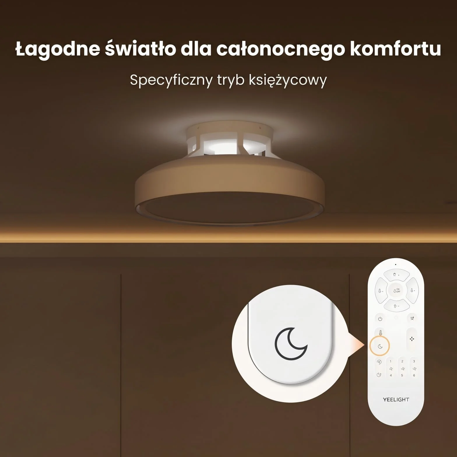 YEELIGHT Wentylator Sufitowy Z Oświetleniem LED 74 W, Ściemniana Lampa Sufitowa Z Wentylatorem, 6 Prędkości, Pilot, Timer, Tryb Lato/Zima, Cicha Praca, Do Sypialni I Salonu