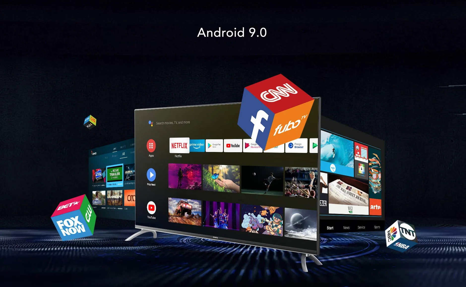 CHIQ U50H7A, 50", Android Smart TV, UHD, 4K, WiFi, Bluetooth, Google Assistant, Netflix, Prime Video, 3 HDMI, 2 USB