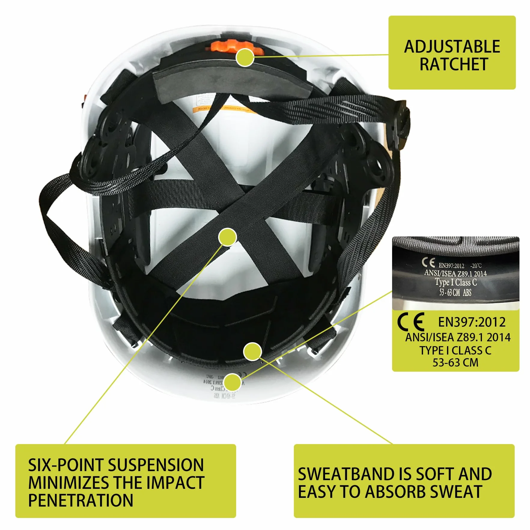 Kask ochronny kask budowlany przemysłowa ochrona głowy ANSI Z89.1 CE EN397