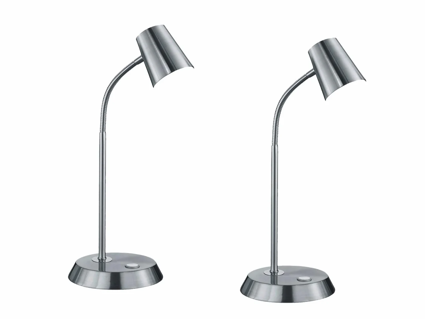 Elastyczna lampa biurkowa LED w zestawie 2 szt. w kolorze matowego niklu z dotykowym ściemniaczem – idealna jako lampka do czytania, lampka nocna lub lampka robocza