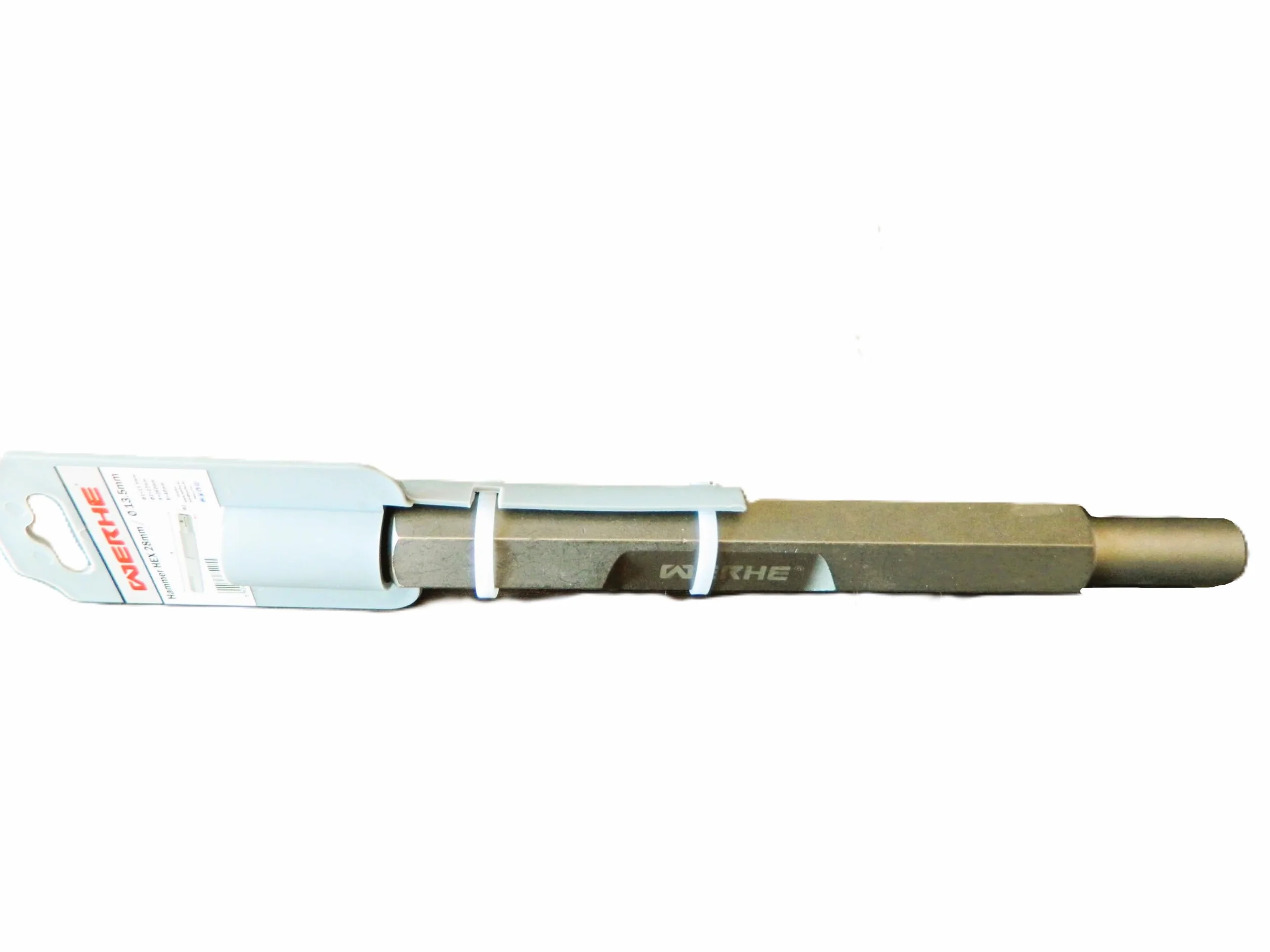 WERHE pobijak do uziomów HEX28, 20,2 mm, do uziomów głębinowych i prętowych | stal chromowo-wanadowa, długość 260 mm, głębokość otworu 40 mm, pasuje do Bosch, Makita, Einhell