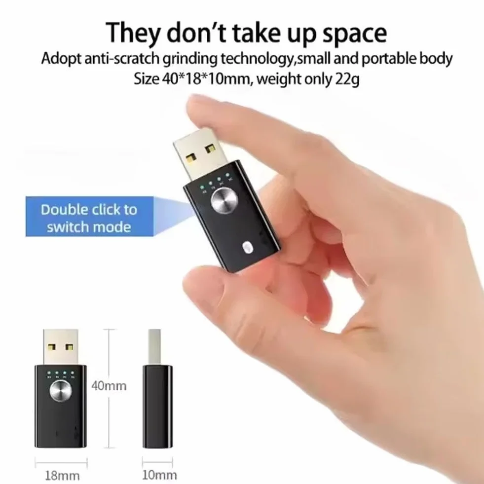 Odbiornik USB Bluetooth 5.1 adapter audio Bluetooth zewnętrzny nadajnik 4-w-1