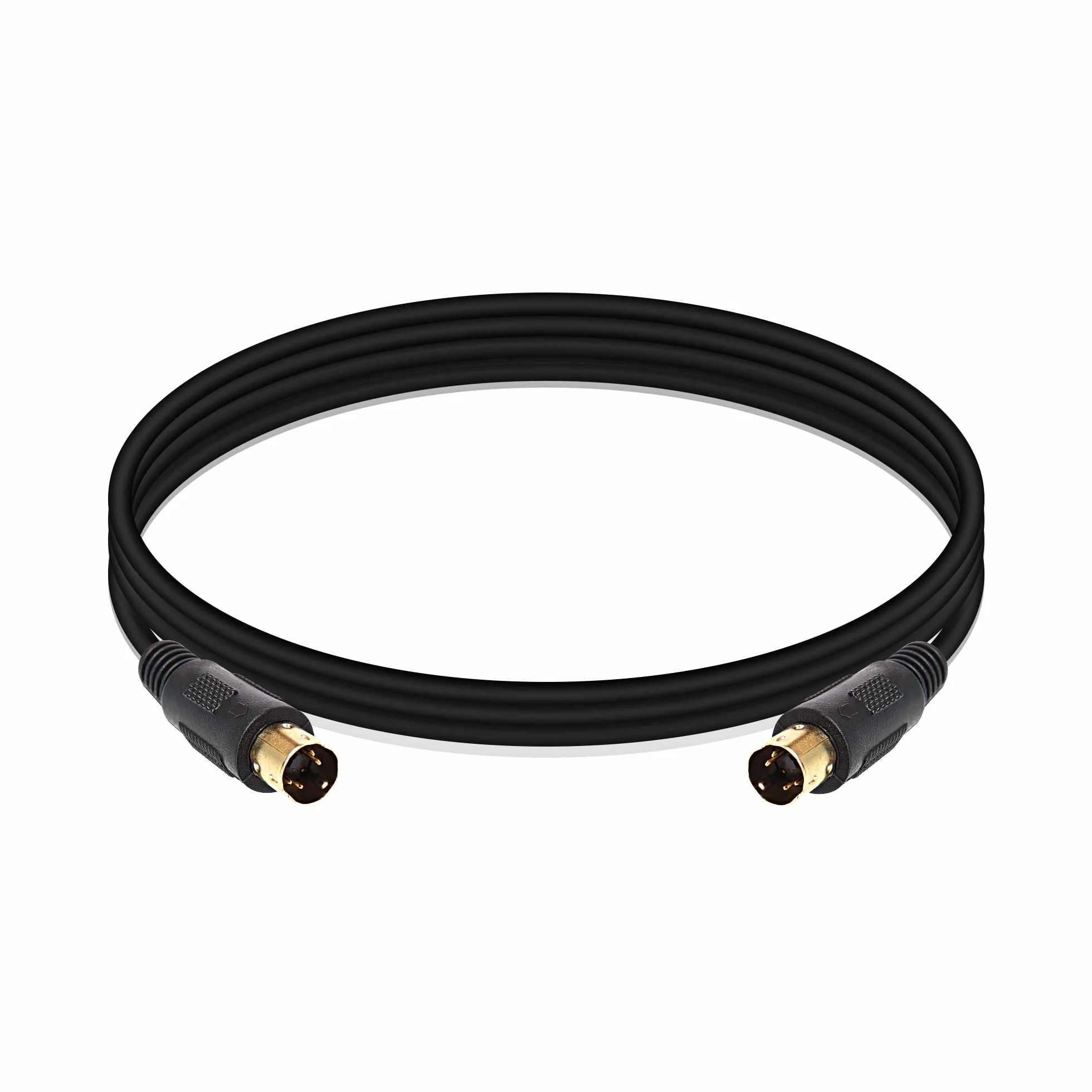 XMSJSIY Kabel S-Video, Mini-Din 4-pinowy SVideo (SVHS) męski na męski, pozłacany przedłużacz przedłużacz kabla do telewizora/HDTV/DVD/VCR/kamery (1 m)