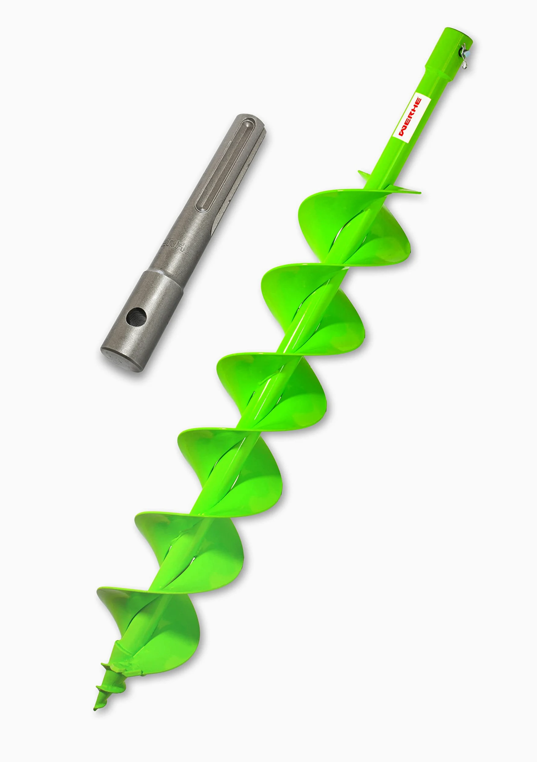 WERHE świder ziemny 120 mm, podwójna spirala z litej stali | stal hartowana, precyzyjny grot centrujący, ok. 80 cm długość, do budowy ogrodzeń i sadzenia drzew, gleby gliniaste