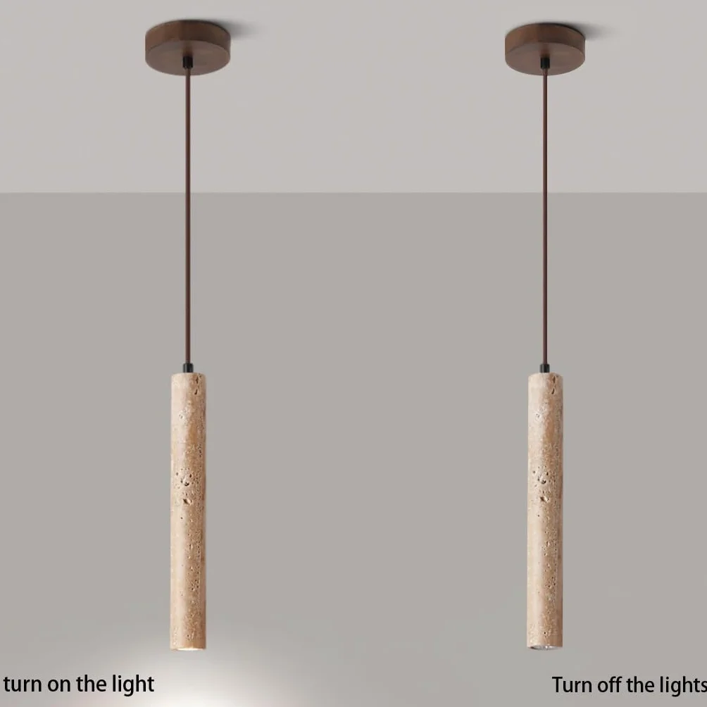 Światło Zawieszone W Stylu Retro Żółta Kamienna Lampa Wisząca Światło Zawieszone W Stylu Wabi Sabi Oświetlenie Dekoracyjne Regulowane Światło Zawieszone Do Sypialni Korytarz Bar(2 pack)