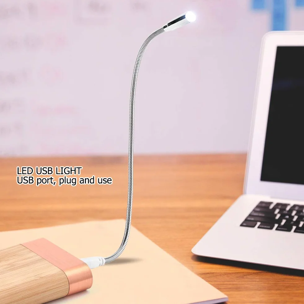 Elastyczna Mini Lampka LED USB Regulacja Natężenia Światła Do Czytania Laptop PC Notebook