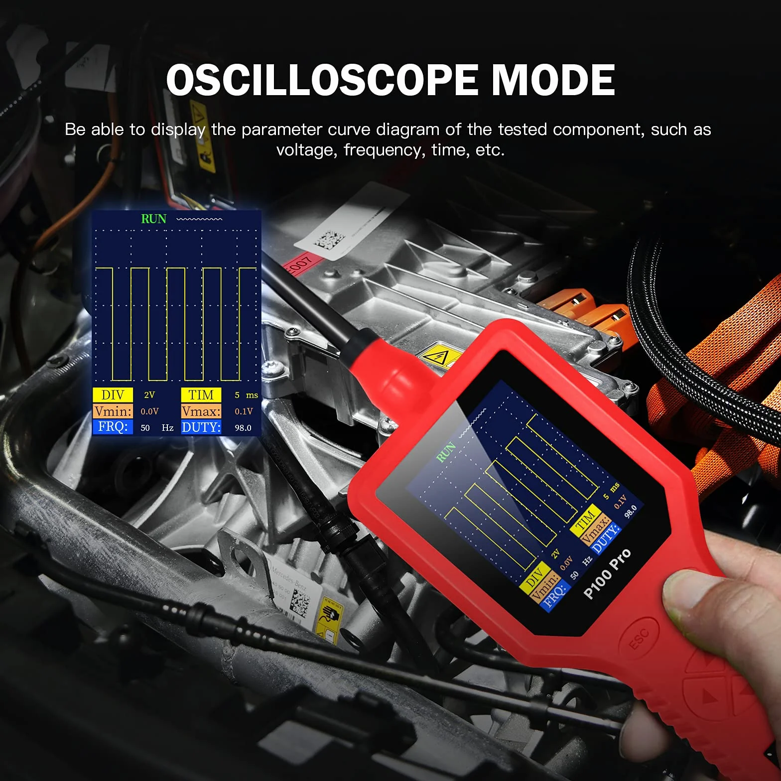 P100 Pro -30V Tester Obwodu Samochodowego Tester Diagnostyczny Obwodu Samochodowego 12V 24 V Zestaw Sondy Multimetrowego Aktywacja Części Cyfrowych/0-5V Zasilacz/wiele Języków (czerwony)