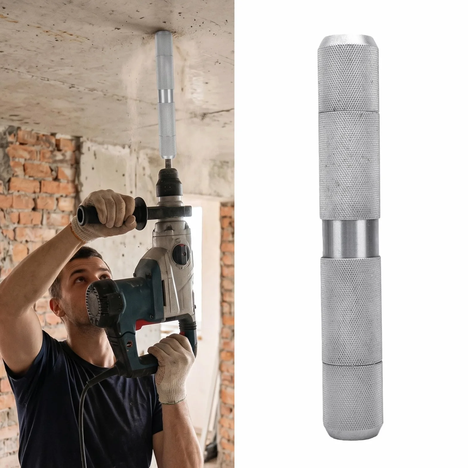 Fafeicy Przedłużacz Wiertła o Dużej Wytrzymałości do Wiercenia w Betonie SDS Max Adapter ze Stali Stopowej 190 Mm do Głębokich Otworów i Dostępu Sufitu