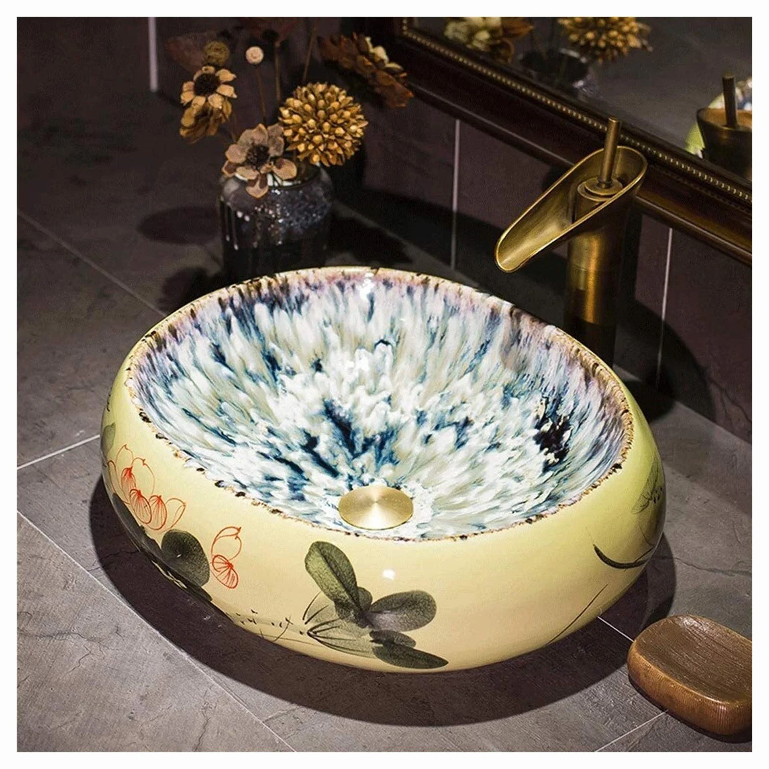 Umywalka łazienkowa nablatowa, umywalka ceramiczna nablatowa 13,8" x 10,2", prostokątna umywalka nablatowa, miska ustępowa, toaleta,