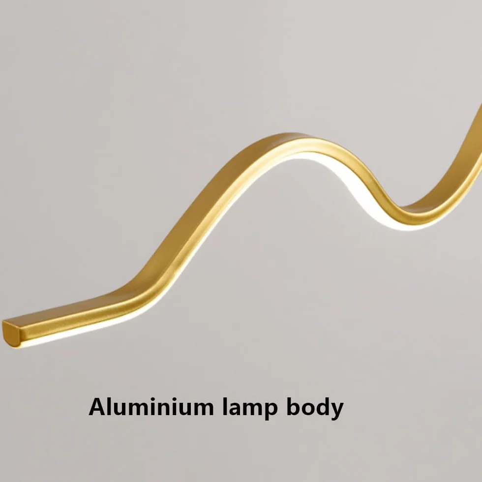 Nordic Lampa wisząca LED Liniowy żyrandol Oprawa aluminiowa Oświetlenie 3000-6000 K Lampa wisząca Kreatywny wystrój domu Możliwość przyciemniania Nowoczesne oświetlenie wewnętrzne