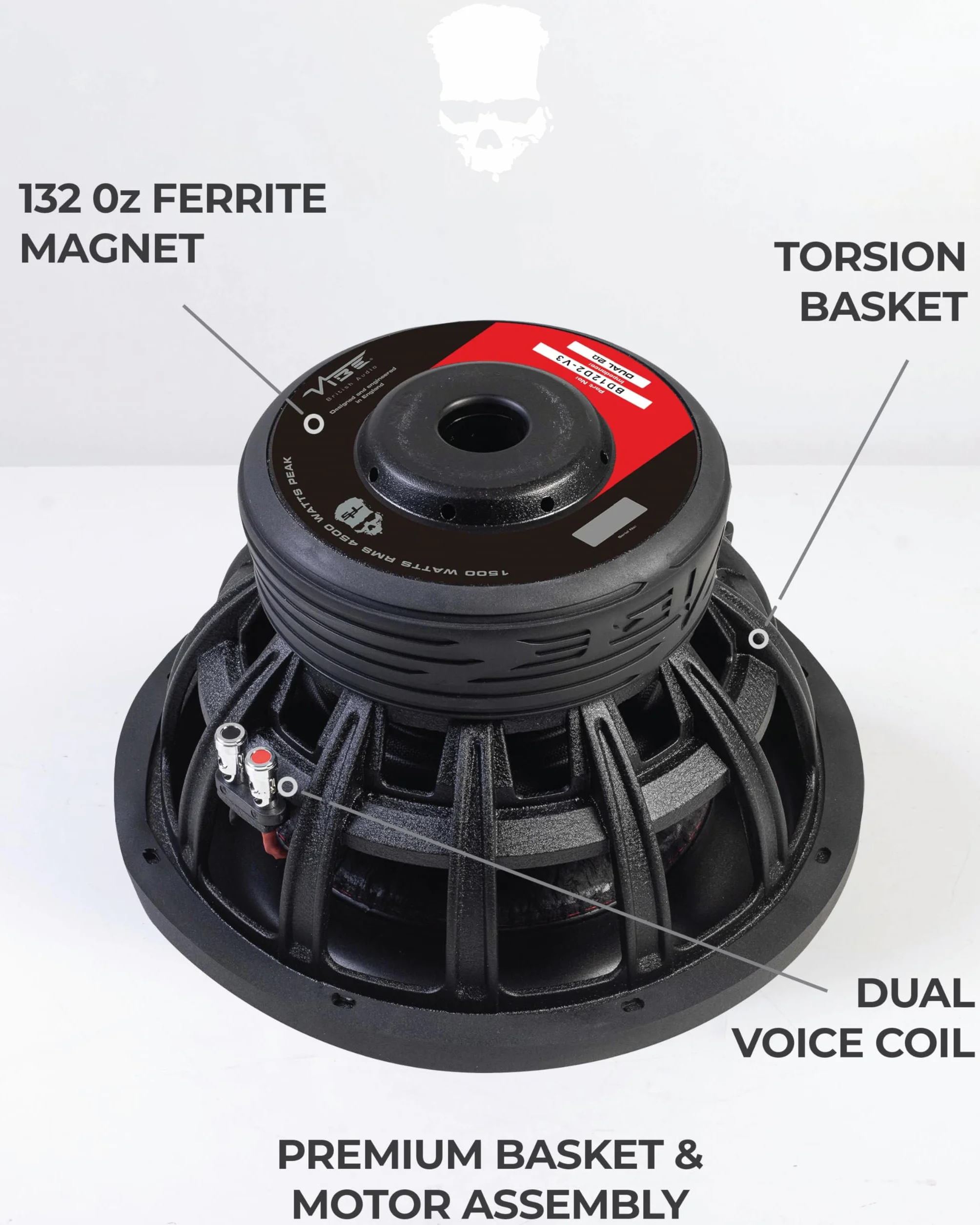 VIBE BD12SPL Subwoofer 30.5 cm 1500 W RMS SPL podwójny 4 om