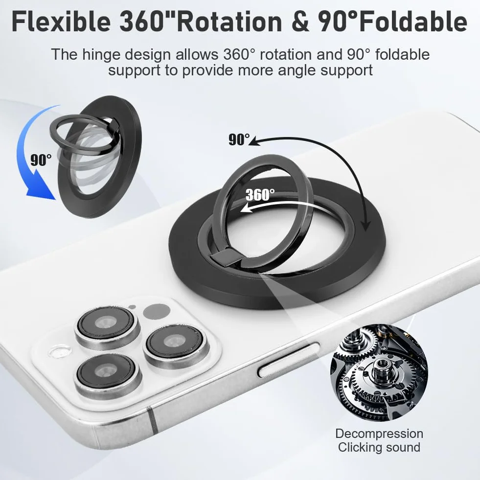 HOTUT Magnetyczny uchwyt na telefon MagSafe obrotowy 360° odłączany metalowy stojak