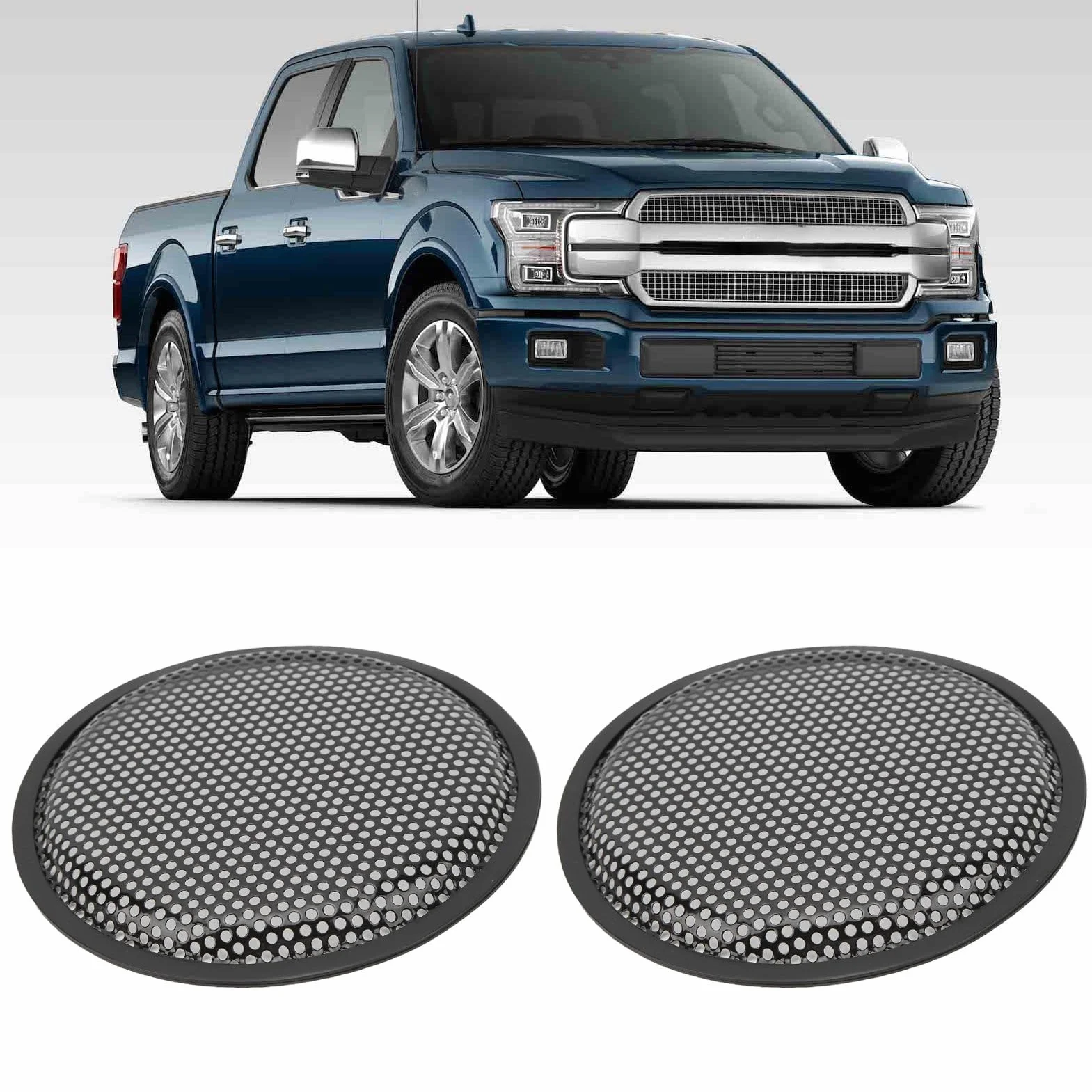 Jadeshay 8 cali uniwersalne kratki głośników, 2 sztuki osłona głośnika samochodowego RV czarna ABS metal żelazo subwoofer siatka