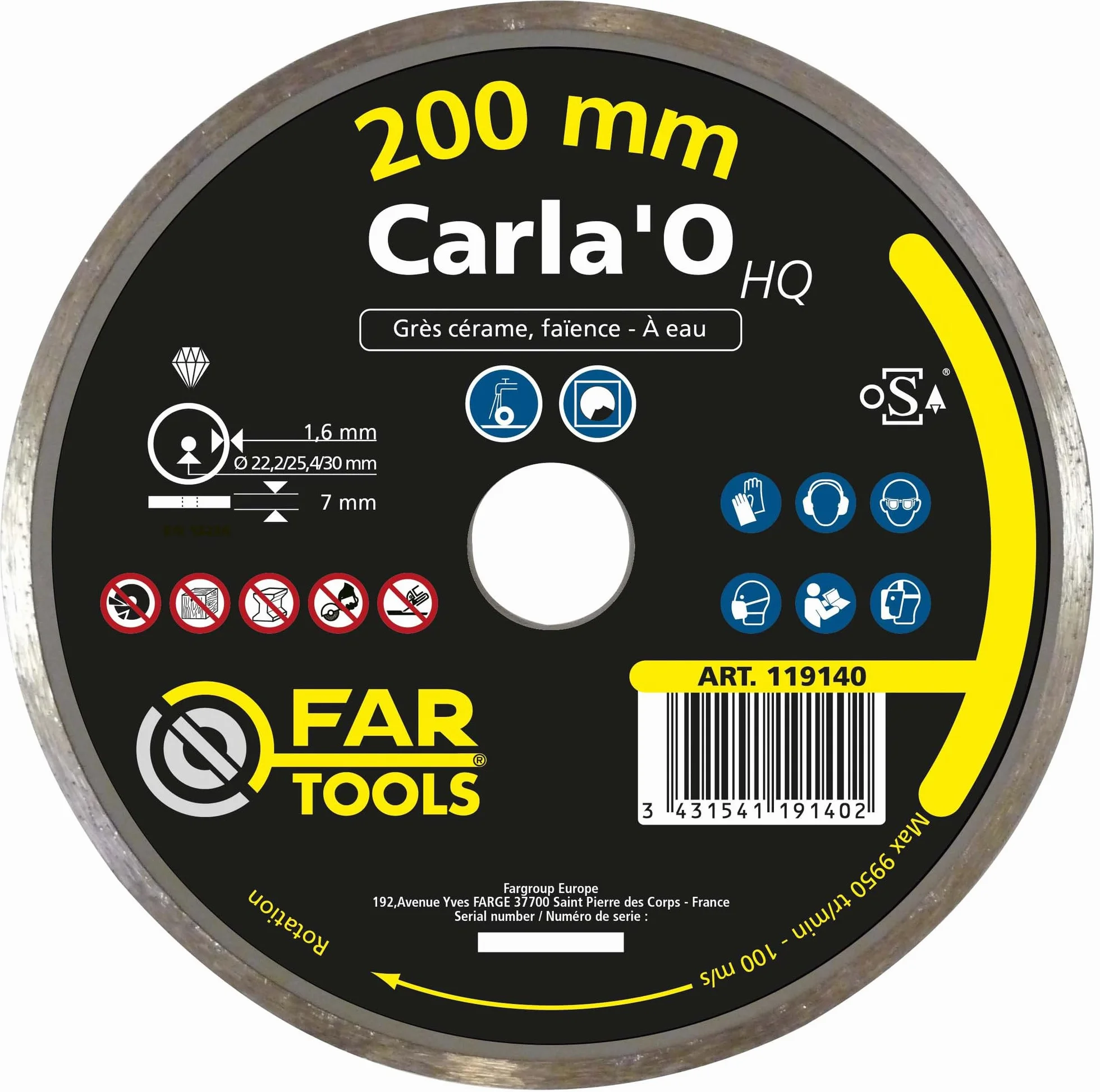 Fartools - Dysk zgrubny carla-o hq kobalt średnica 200x5x22,5