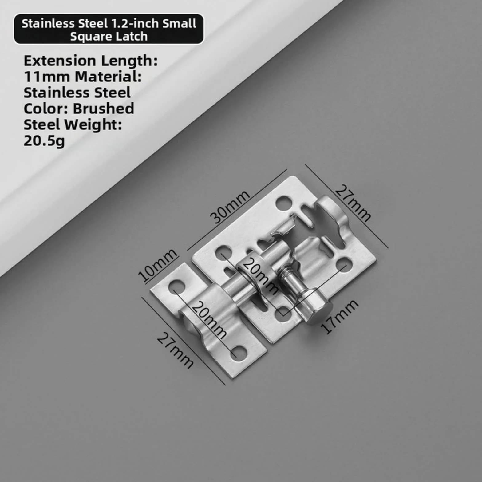 Zatrzask suwakowy ze stali nierdzewnej | Zatrzask przesuwny w wielu rozmiarach: do szafki, drzwi, okna, garażu, płotu(1.2 inches*30)