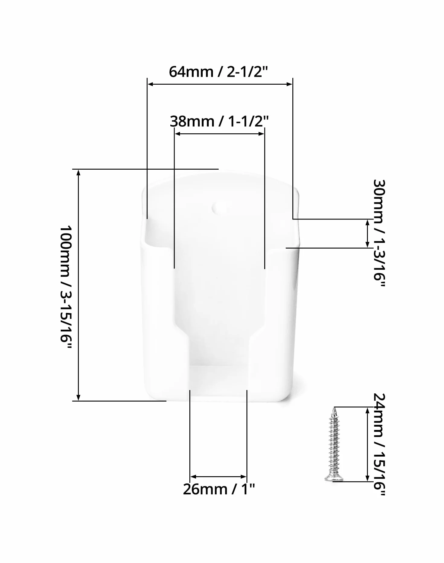 QWORK Uchwyt na pilota montaż na ścianie 63mm x 30mm x 100mm