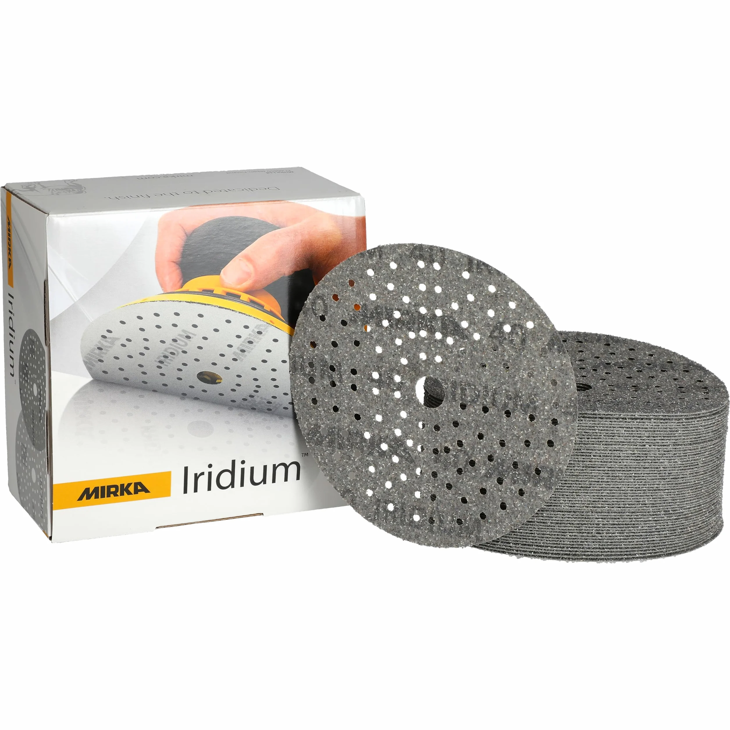 Mirka papier ścierny Iridium 150 mm 121 otworów rzep ziarnistość 40