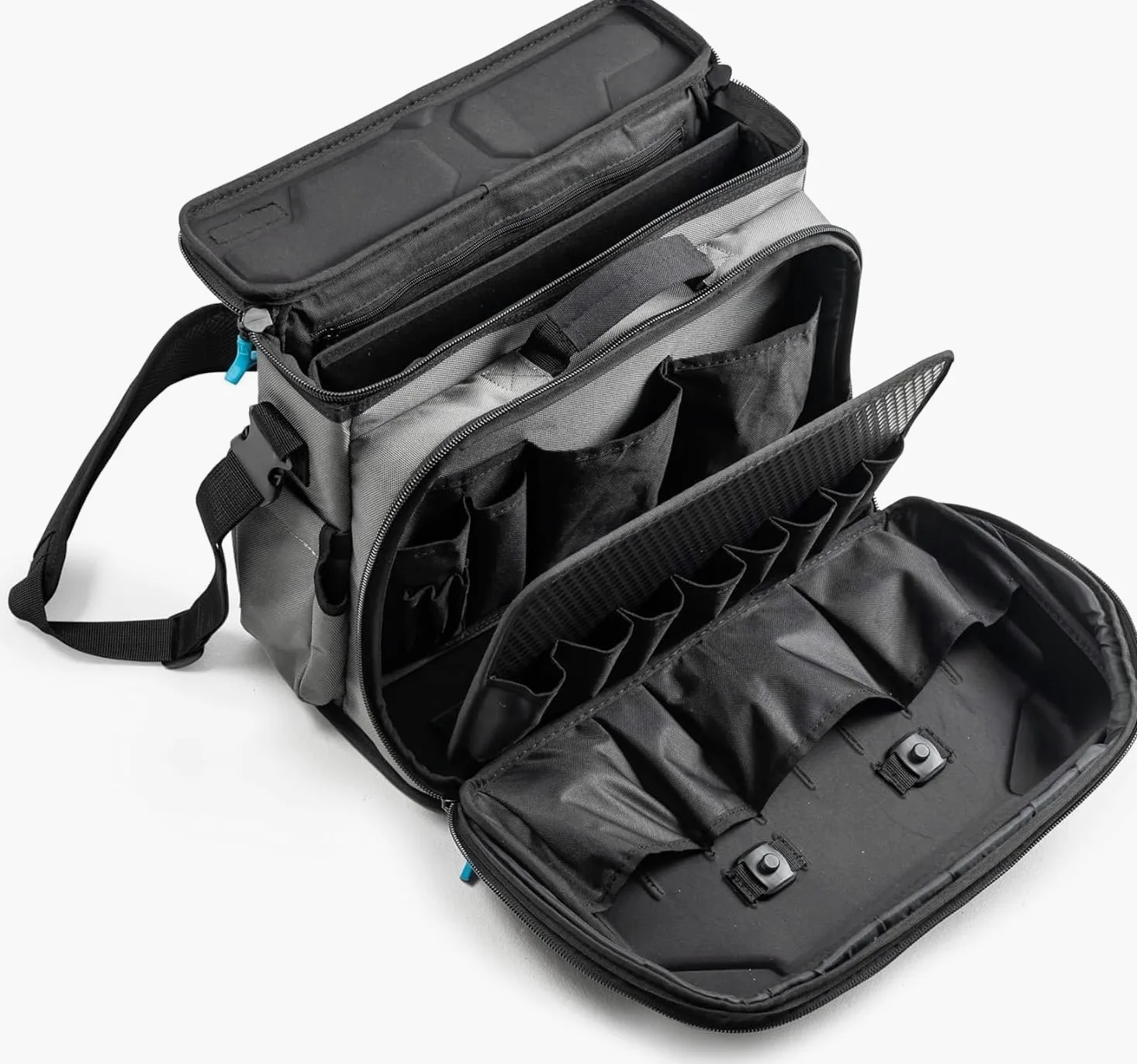 B&W torba narzędziowa tool.bag TEX.223 (tekstylna torba na narzędzia/torba na pasek, poliester wytrzymały, w zestawie pasek na ramię, pojemność 22,3 l, wymiary wewnętrzne 415 x 110 x 255 mm) bez